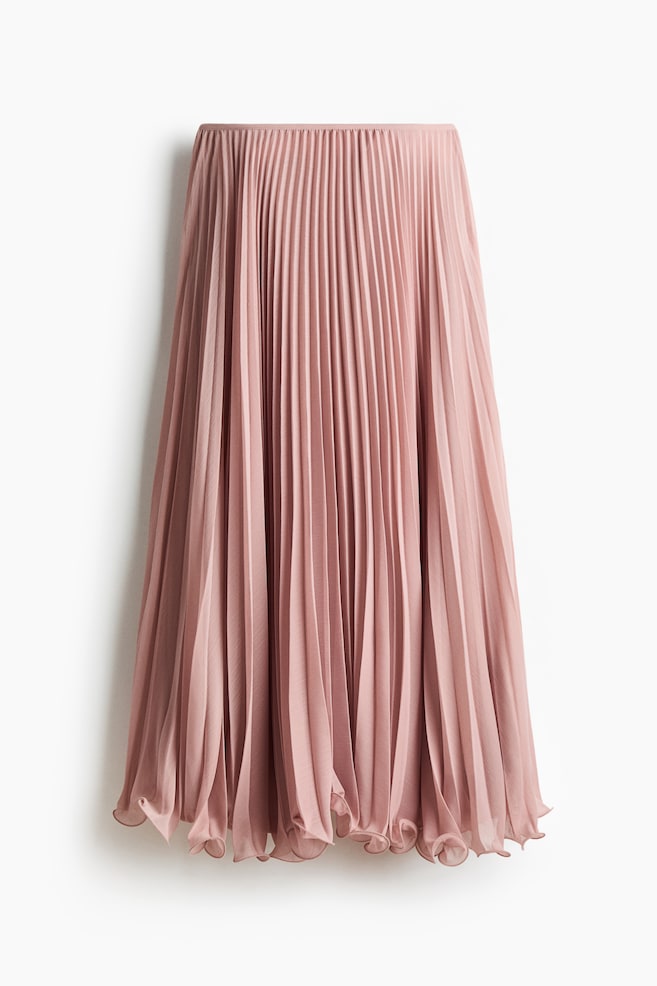 Falda traslúcida con diseño plisado - Rosa tenue/Crema/Lunares/Verde caqui - 1