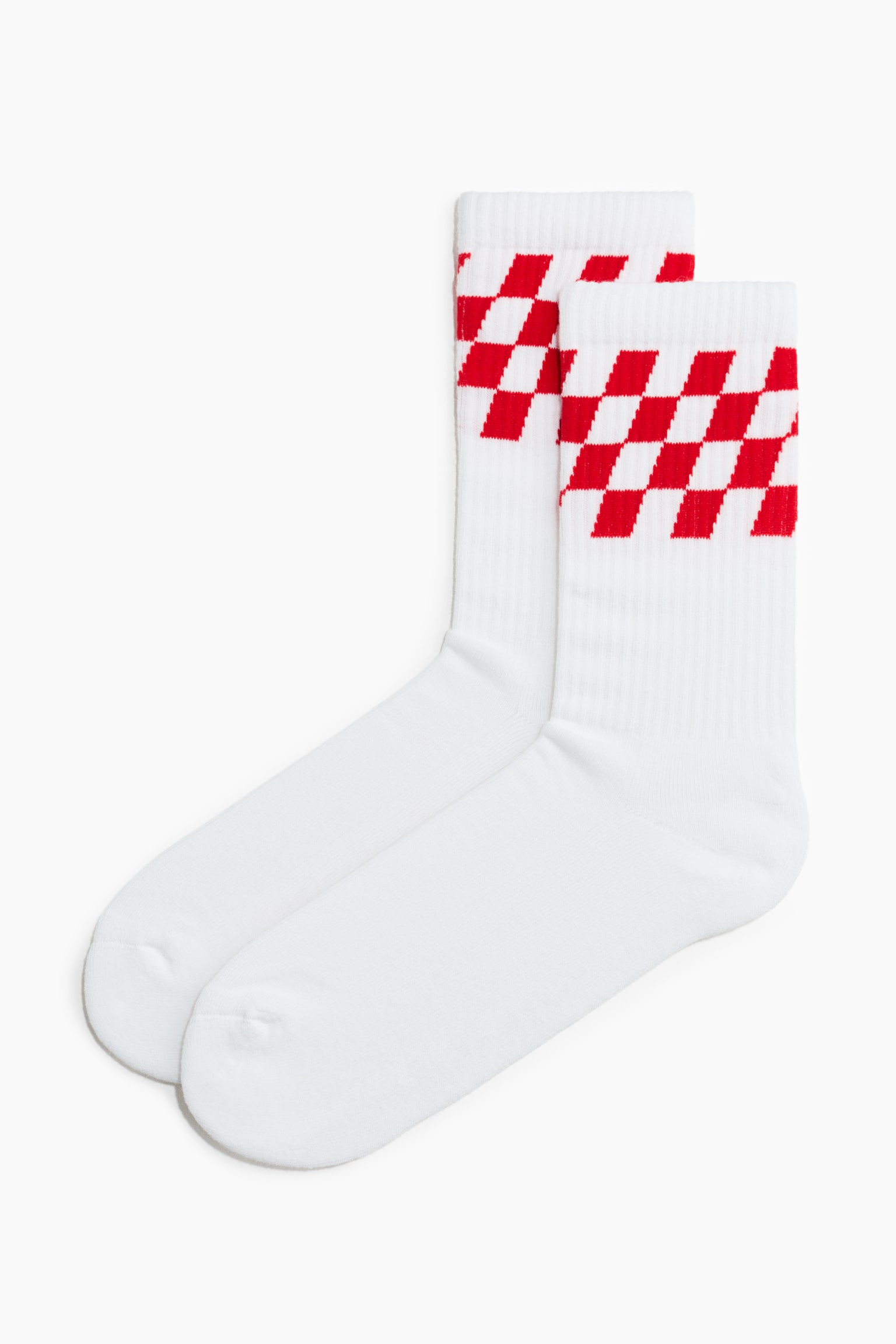 גרביים - לבן/משבצות - 1