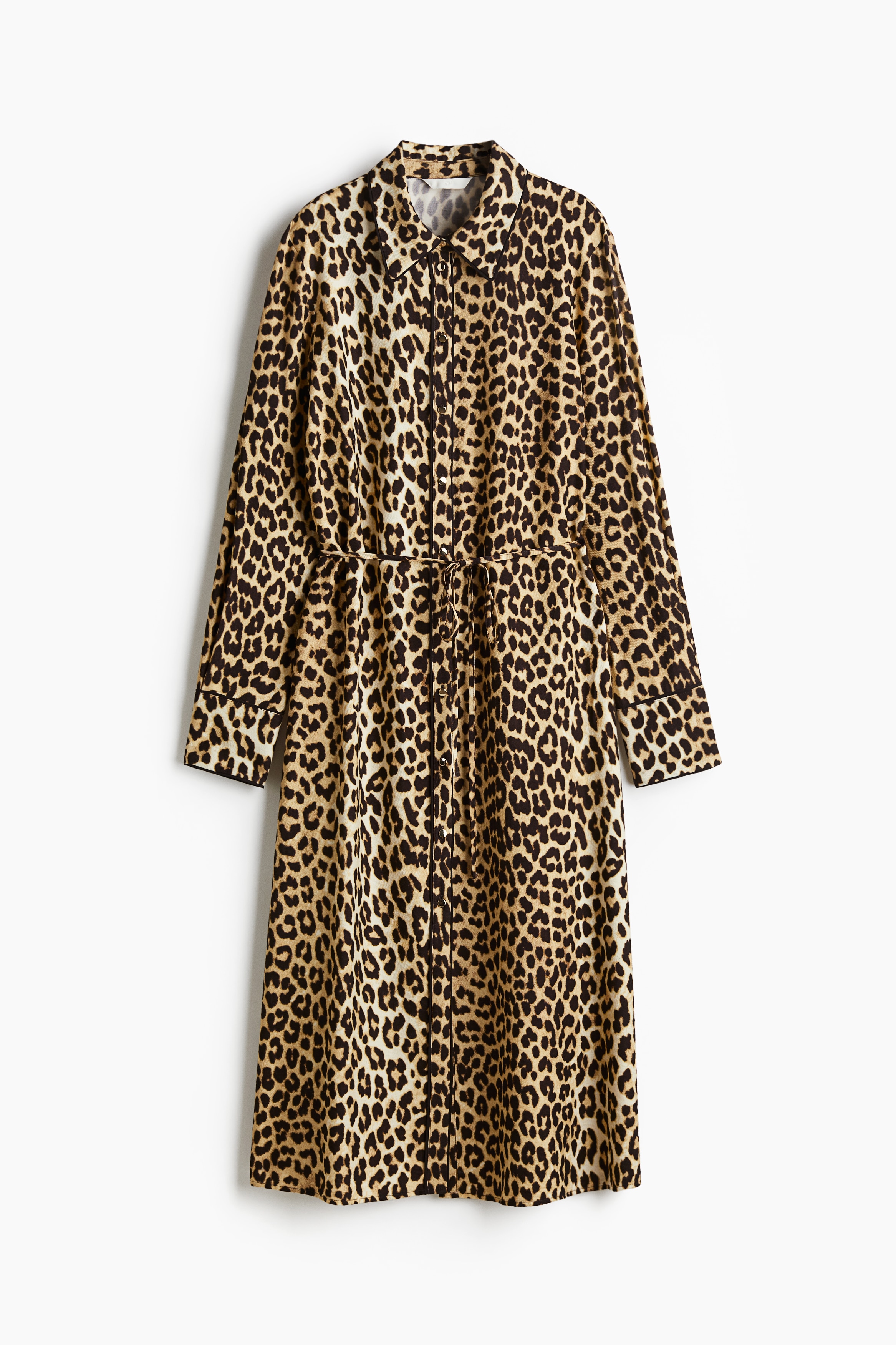 Vestido estampado con cinturón de anudarAuxiliar