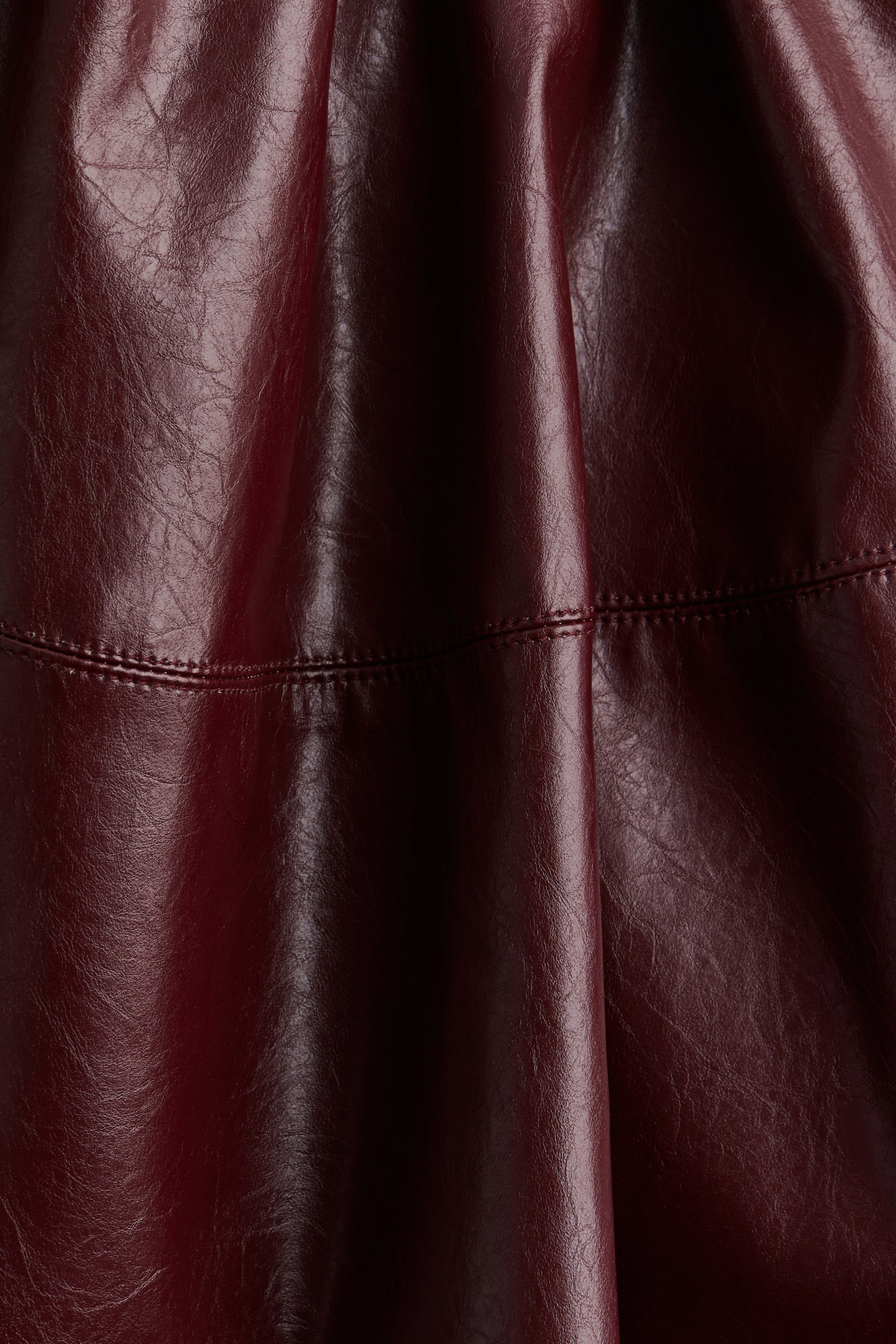 Flared coated skirt - Burgundy/Black - 5