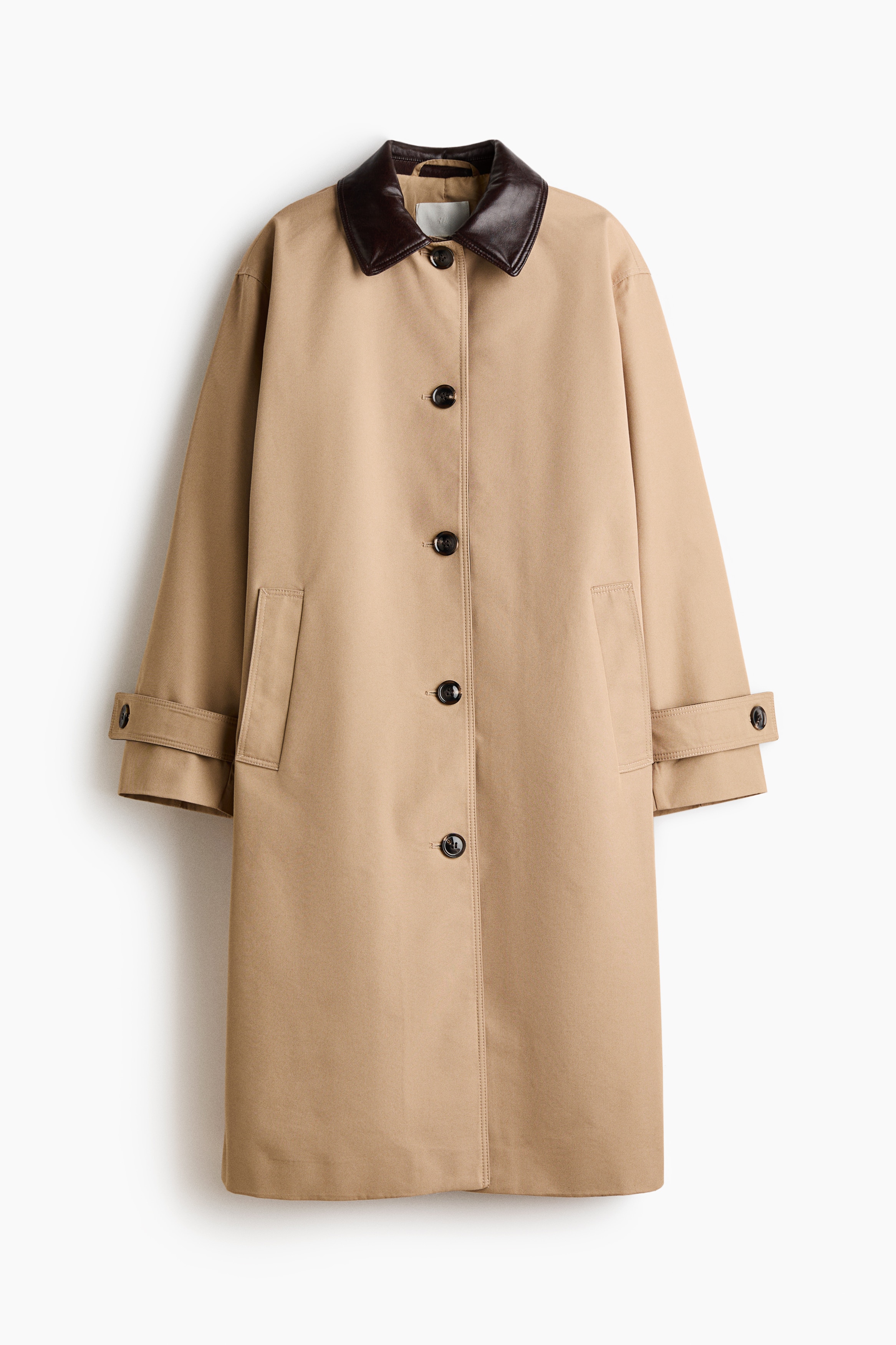 Manteau trois quart en sergé - Beige