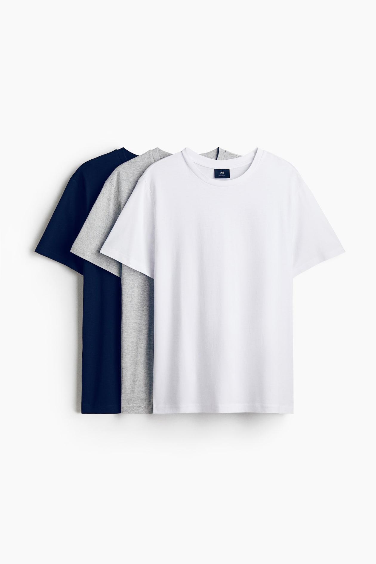 Lot de 3 T-shirts Regular Fit - Bleu marine/gris - HOMME | H&M FR