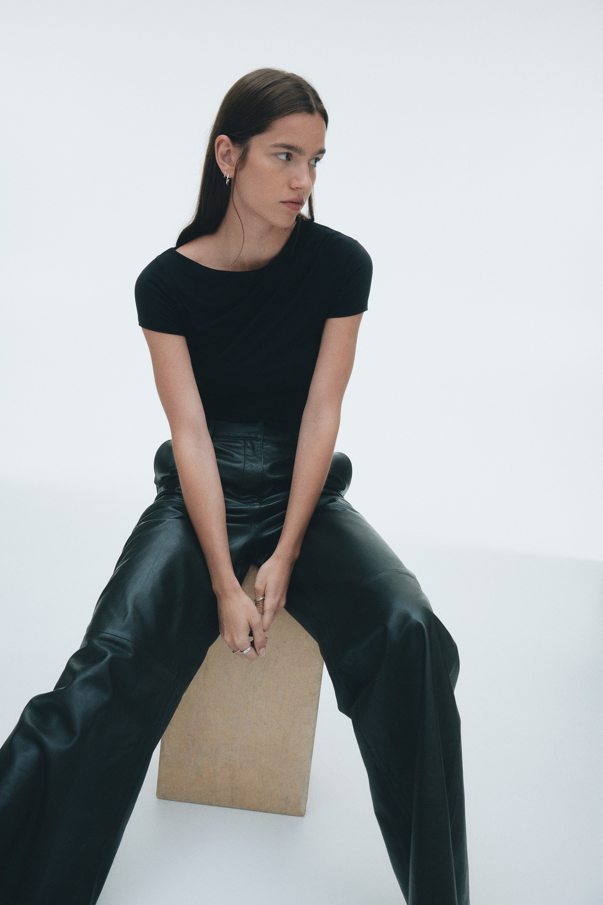 Draped Top - Black/Olive green/Dark red