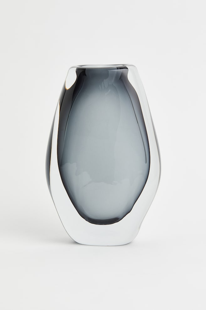 Classic glass vase - Dark grey - 1