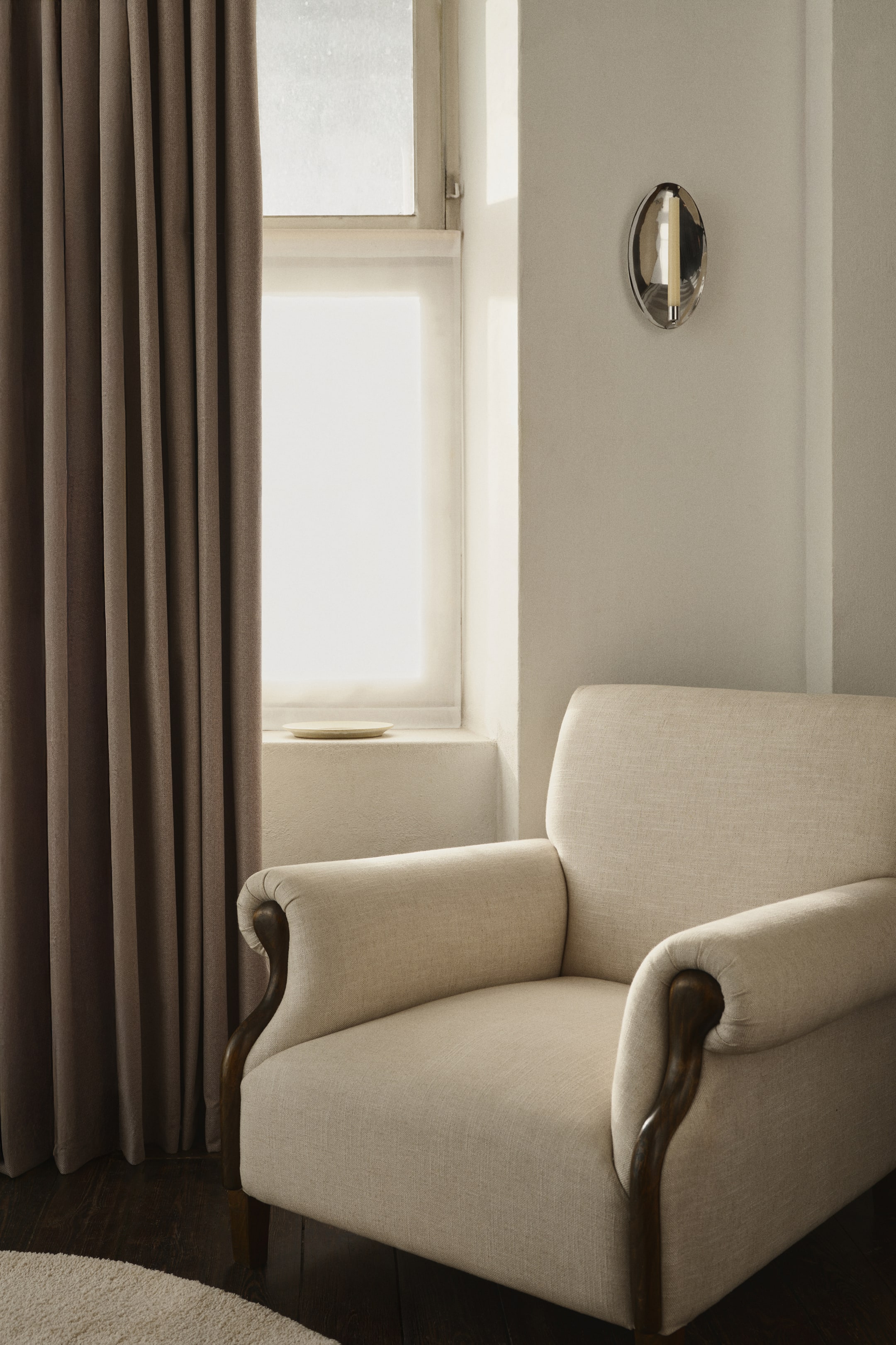 View larger image: 1-pack wide blackout herringbone curtain length - Beige marl - Home All | H&M GB 1