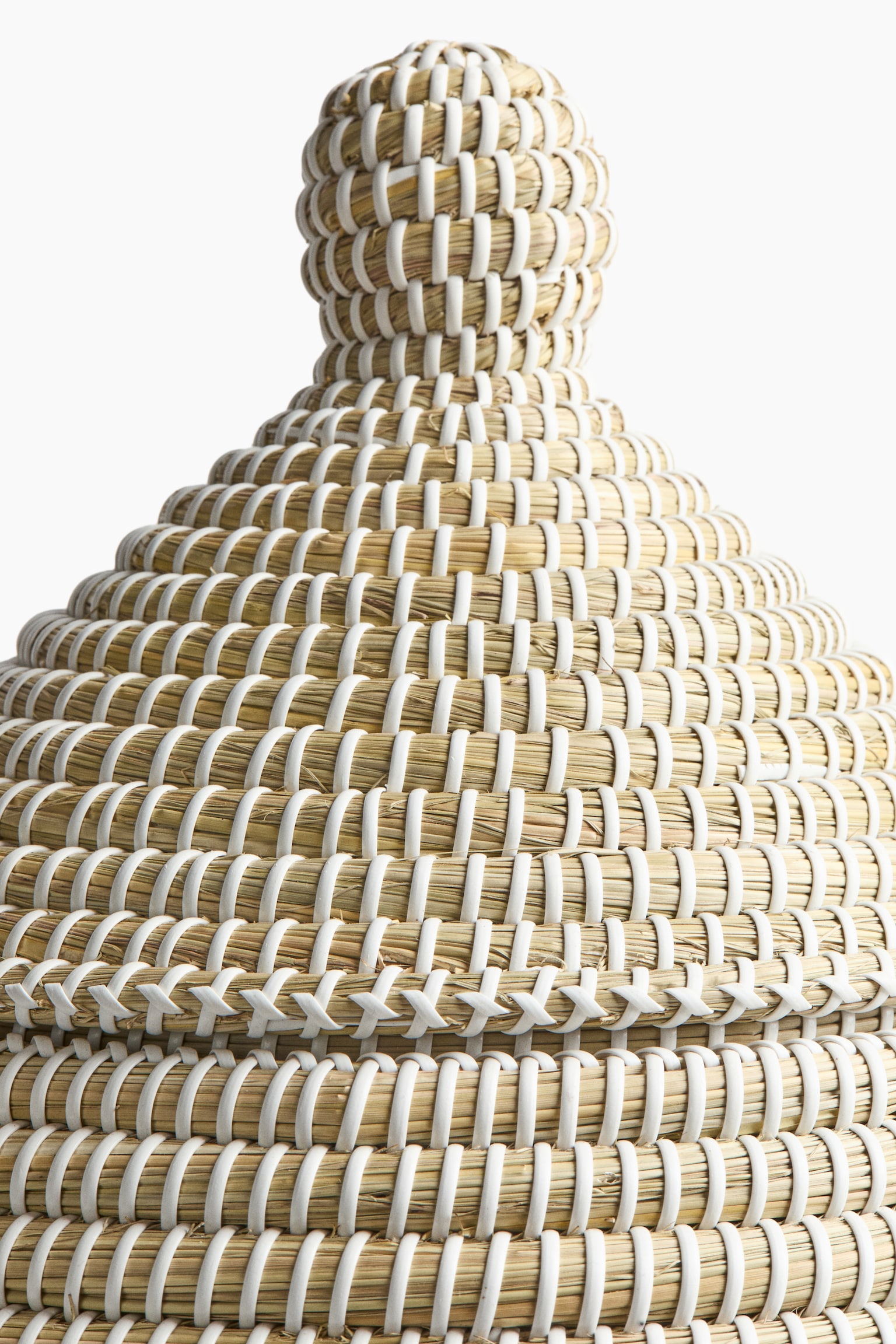 Lidded storage basket - Beige/White - 4