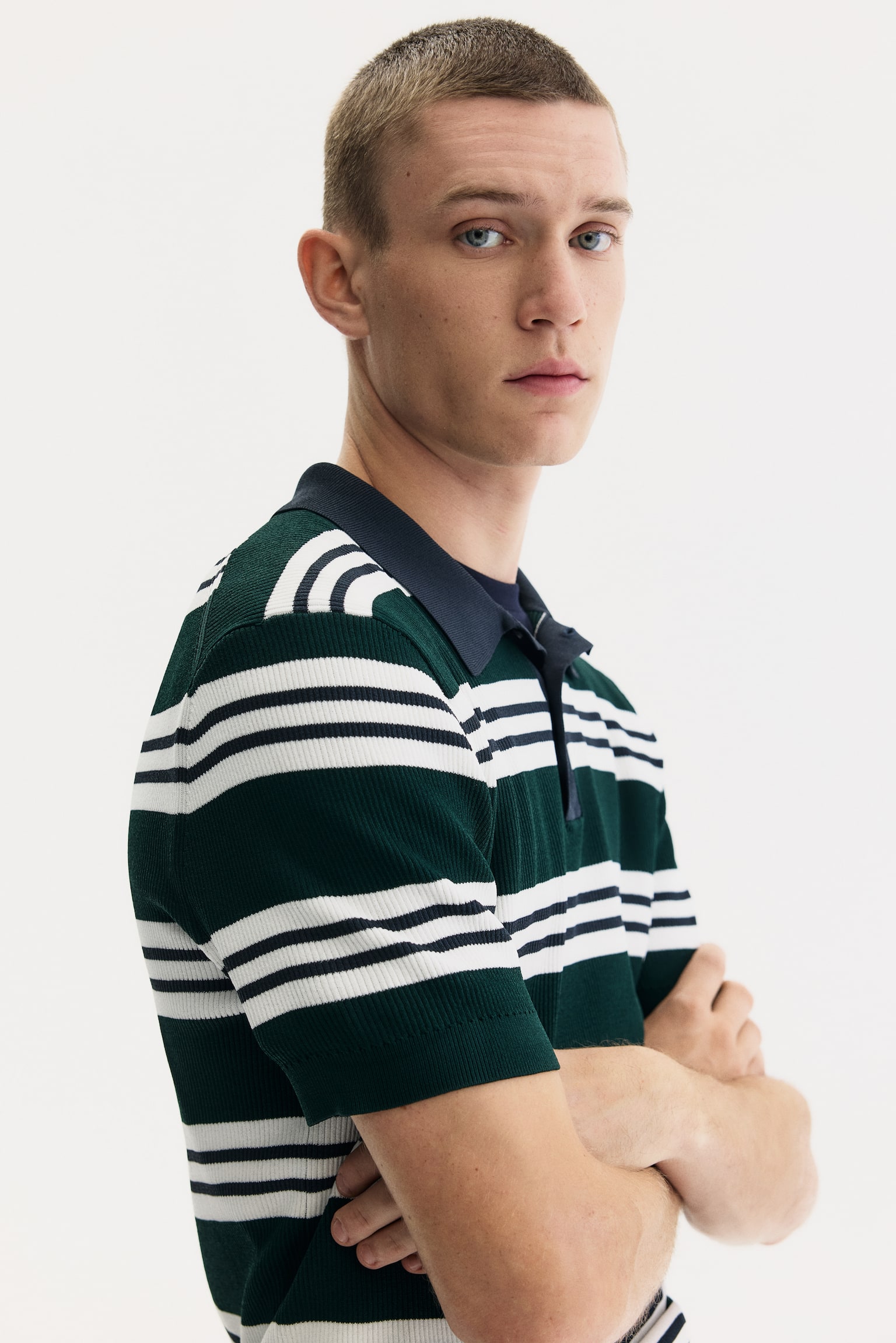 Slim Fit Polo shirt - Dark green/Striped - 5