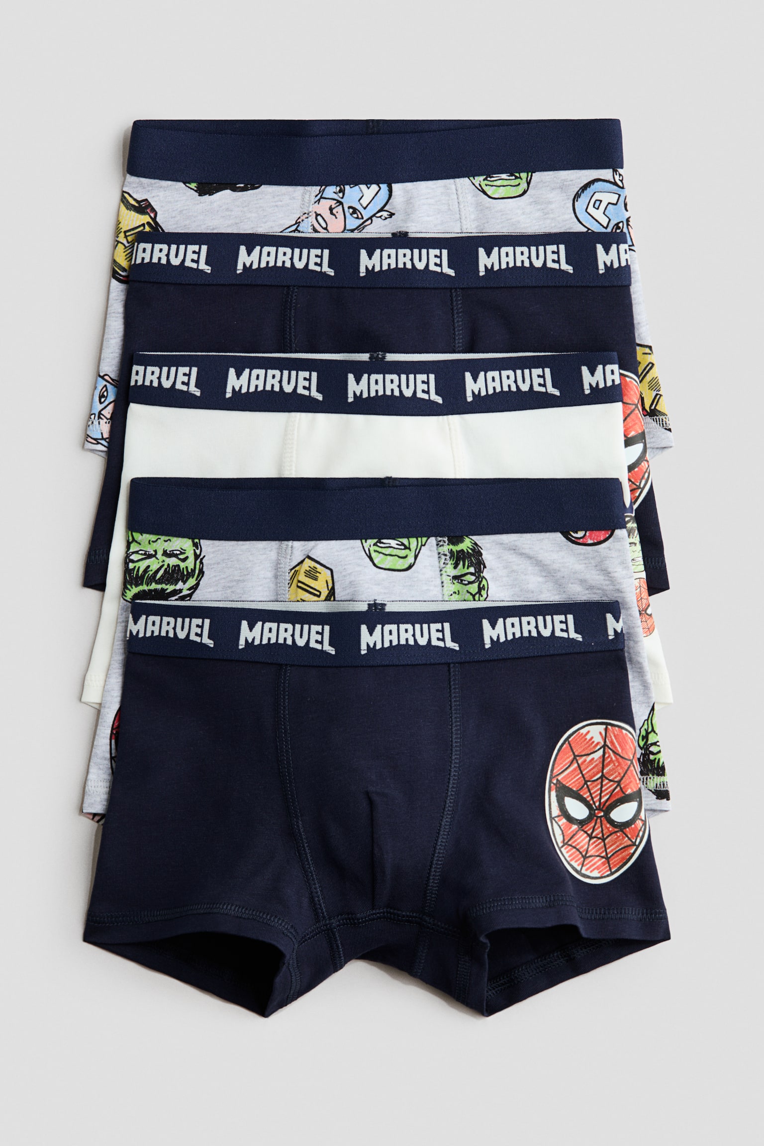 5-pack trunks - Light grey marl/Marvel Comics/Black/Minecraft/Blue/Sonic the Hedgehog/Black/Sonic the Hedgehog/Light grey marl/Red/Marvel/White/Batman/Light green/PAW Patrol