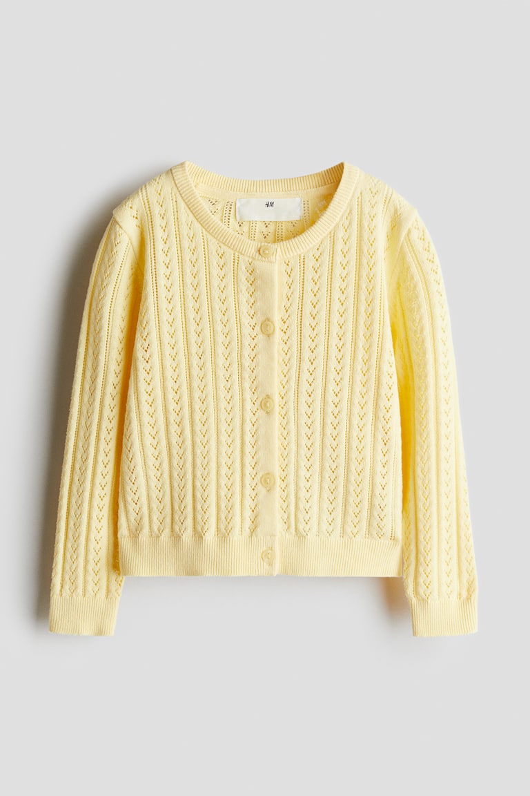 Yellow Cardigan Hellgelb H&m Strickjacken Senfgelb Gerippter