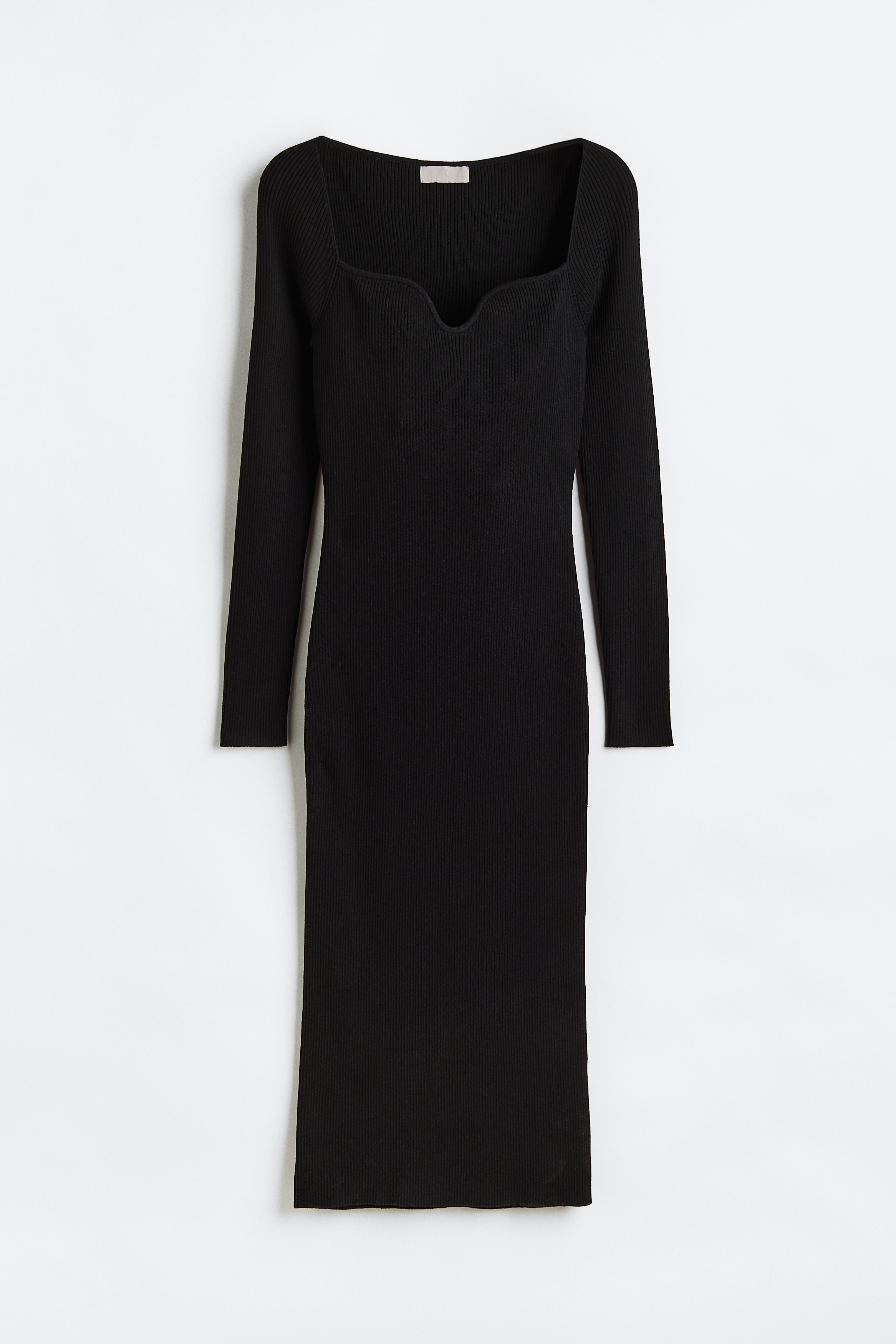 Ladies - Black Rib-knit bodycon dress - Size: 4XL  - H&M