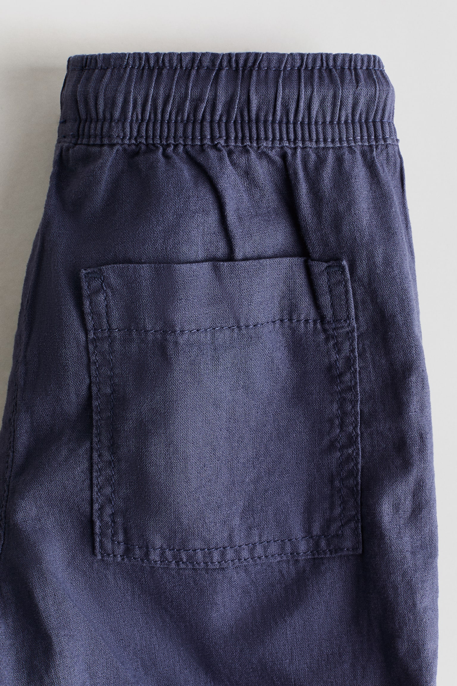 Linen-blend trousers - Navy blue/Brown/Khaki green/Light beige/Navy blue - 4