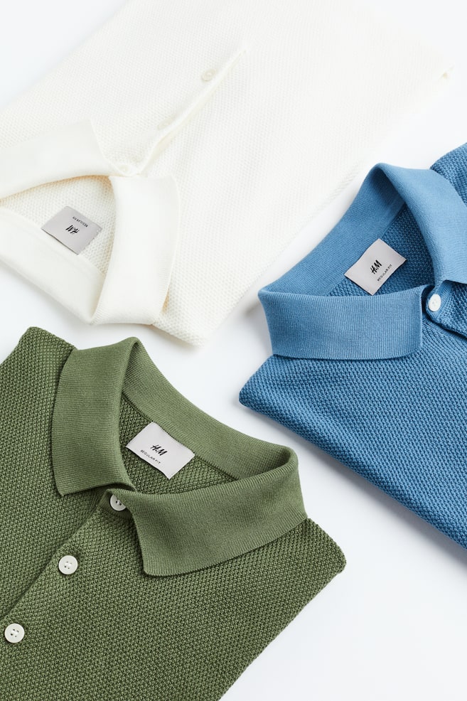 Regular Fit Polo shirt - Dark green/Cream/Blue - 3