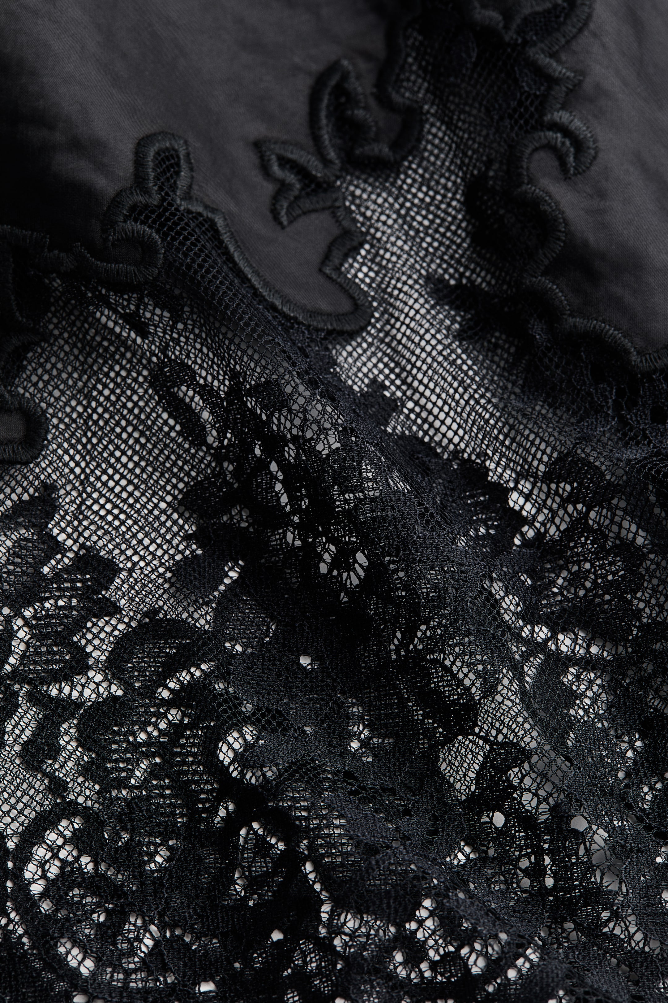 Женские юбки H&M Lace-Trimmed Satin Skirt — фото 4