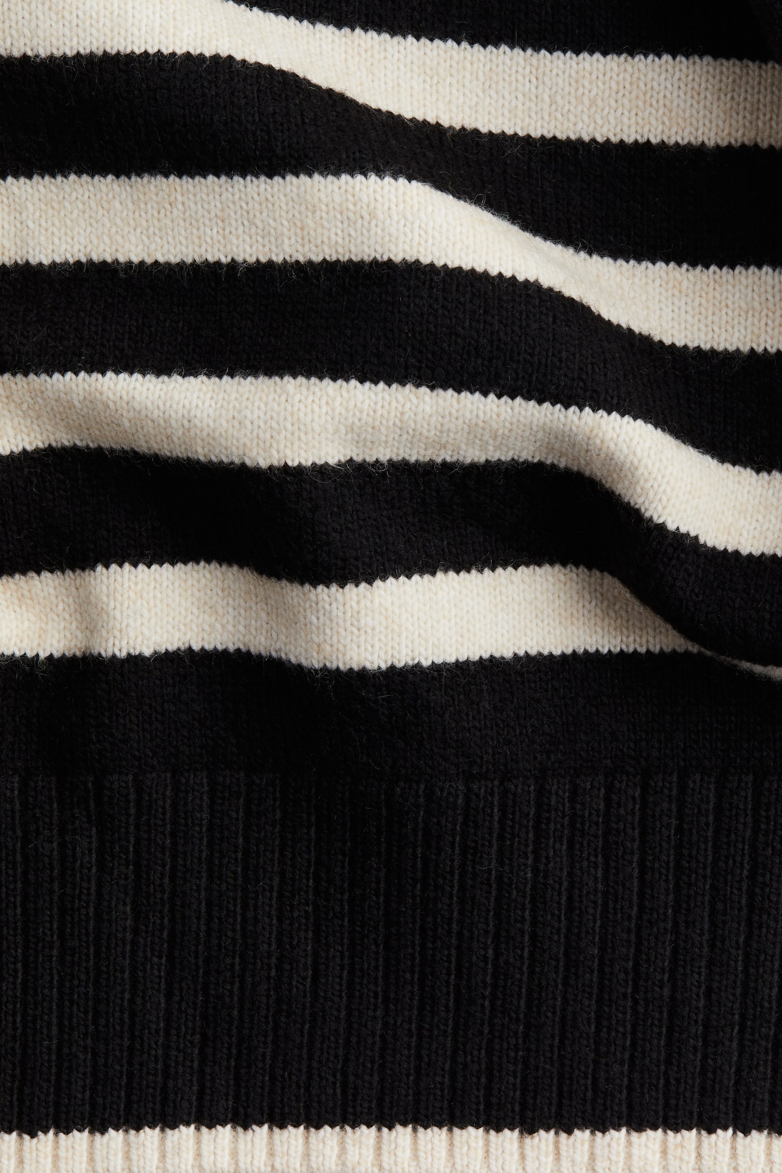 Oversized polo-neck jumper - Black/Cream striped/Dark khaki green/Red/Light beige marl/Pigeon blue/Grey marl/Natural white/Striped/Cream/Grey marl/Striped - 5