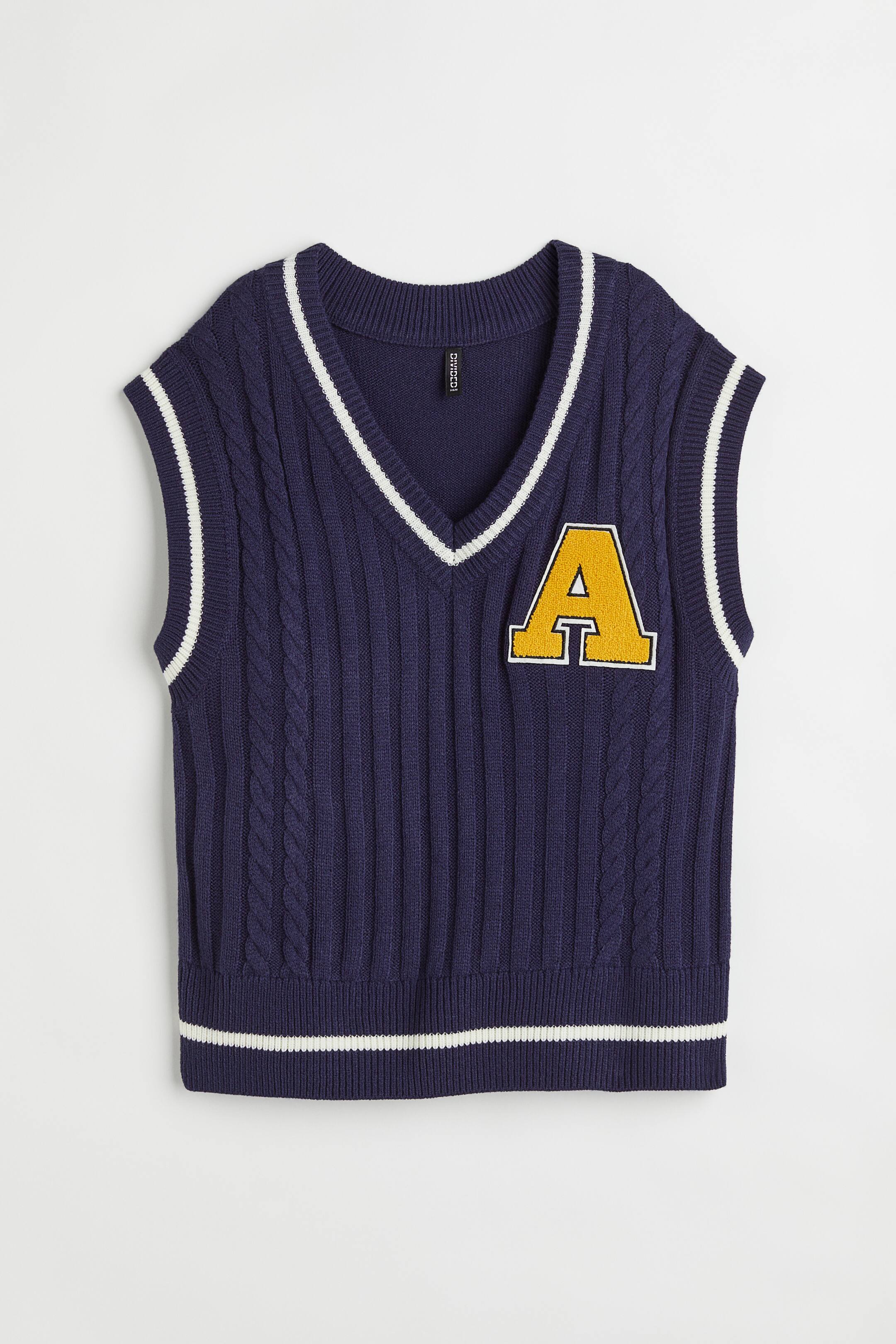 View larger image: Oversized sweater vest - Dark blue/A - Ladies | H&M 1
