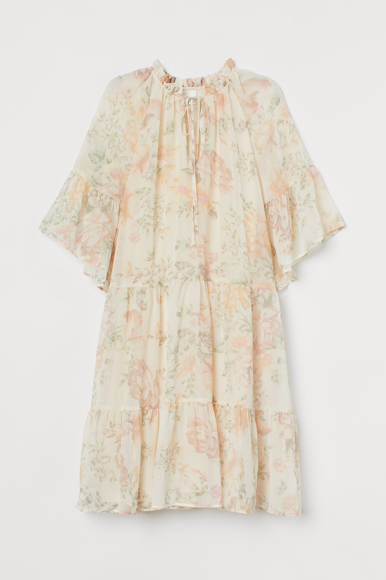 A-line Dress - Light beige/floral - Ladies | H&M US