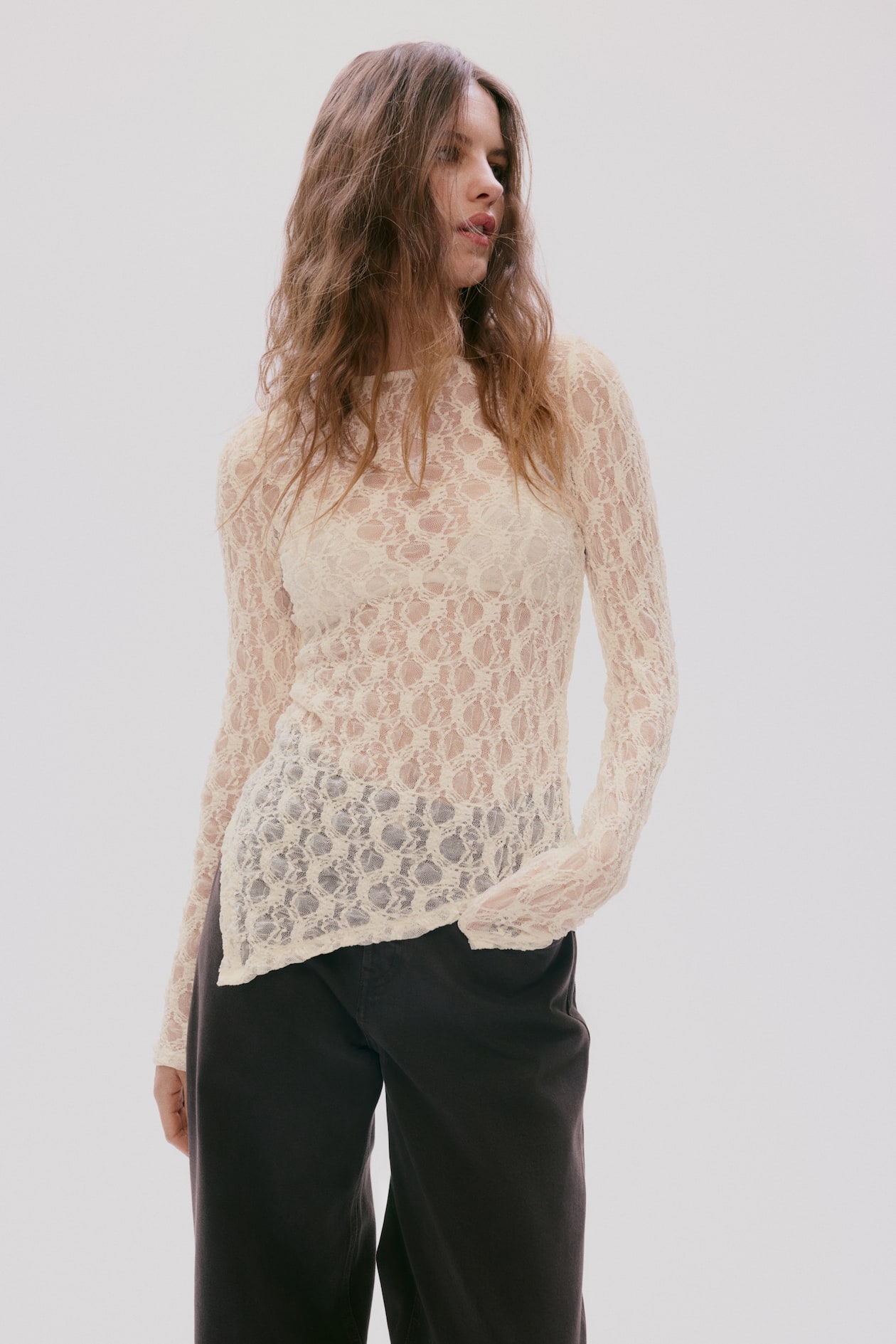 Asymmetric Lace-Look Top - image 4