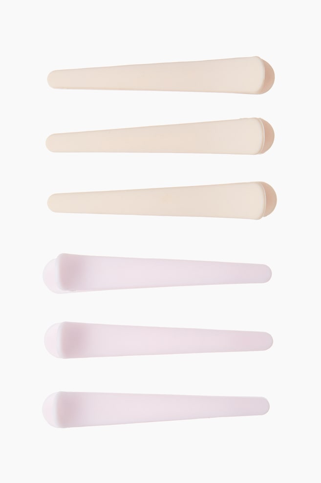 6er-Pack Styling-Haarclips - Hellrosa/Hellbeige - 1