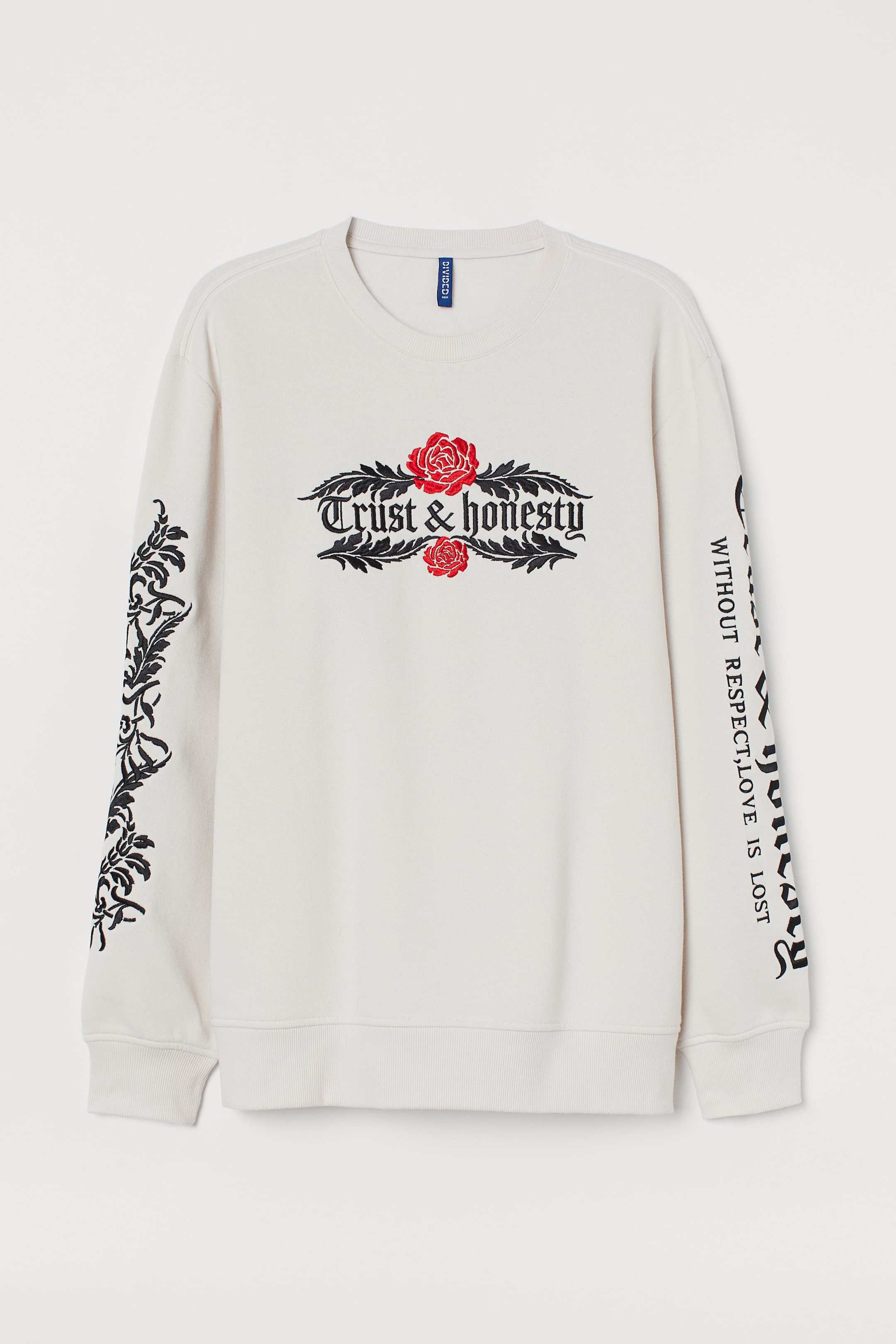 View larger image: Sweatshirt - Light beige/Trust & honesty - Men | H&M HK 1