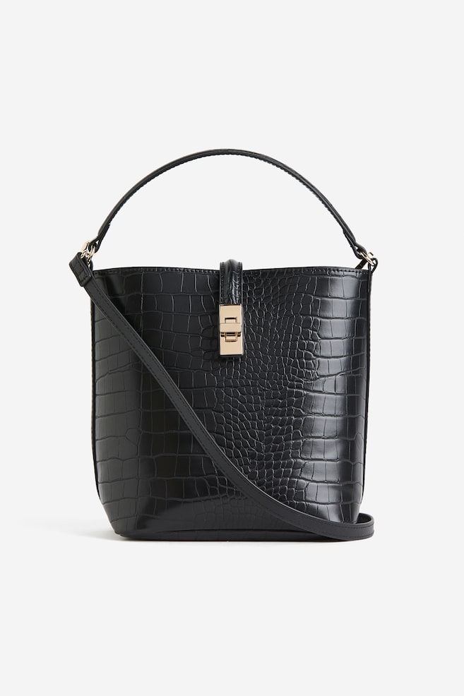 Crossbody bag - Black/Crocodile-patterned/Dark grey - 1