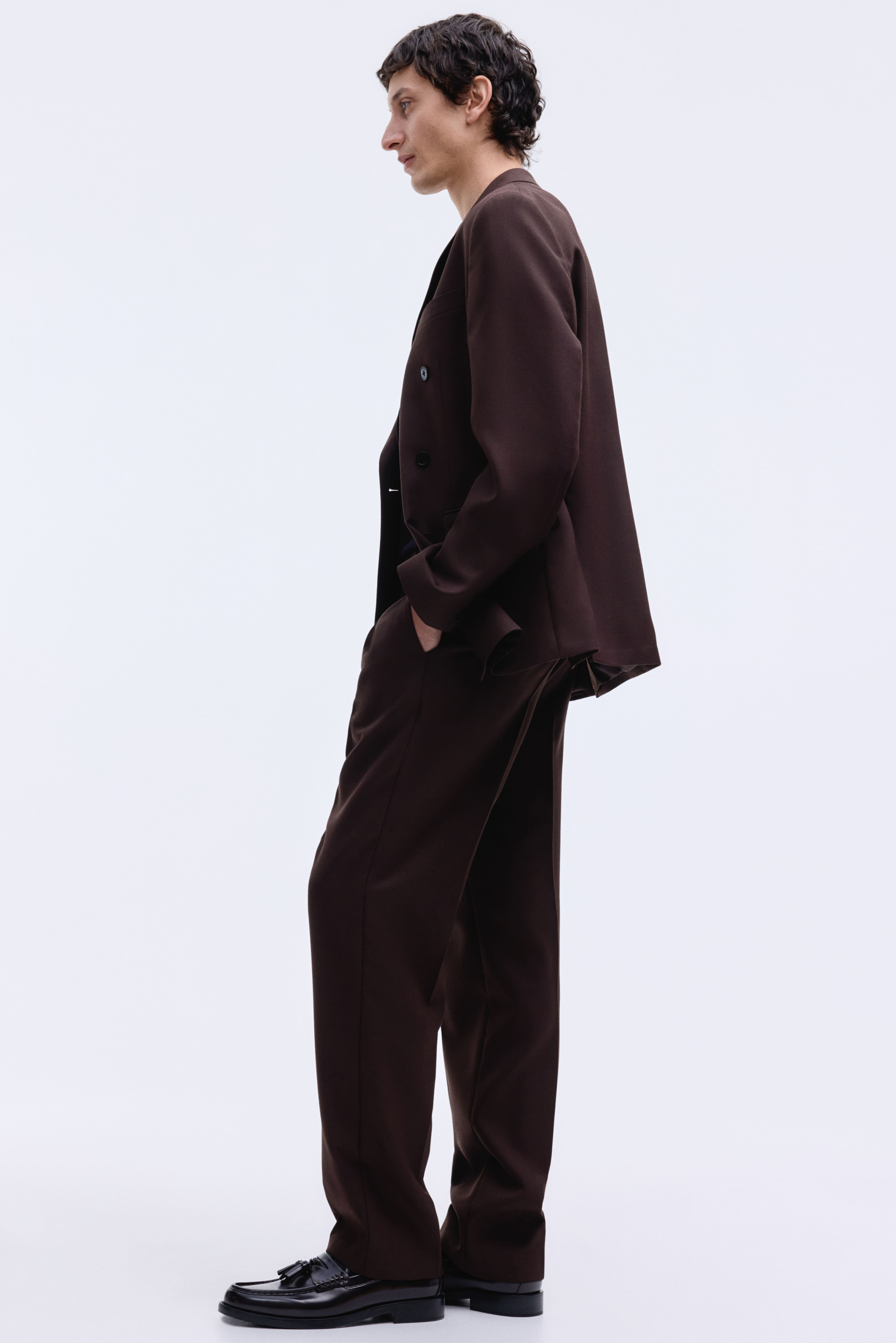 Veste croisée classique en laine mélangée