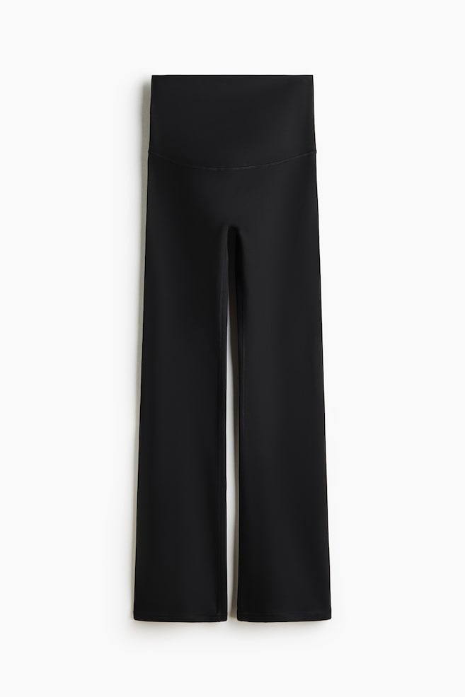 MAMA Flared sportlegging met SoftMove™ - Zwart/Donker pruimenpaars - 1