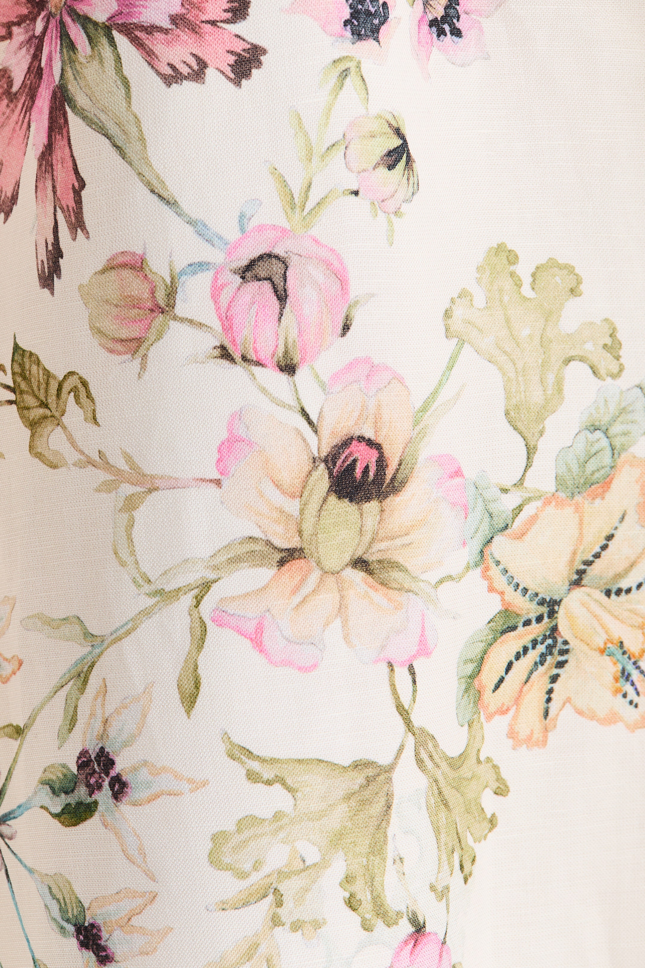 Linen-Blend Dress with Tie Shoulder Straps