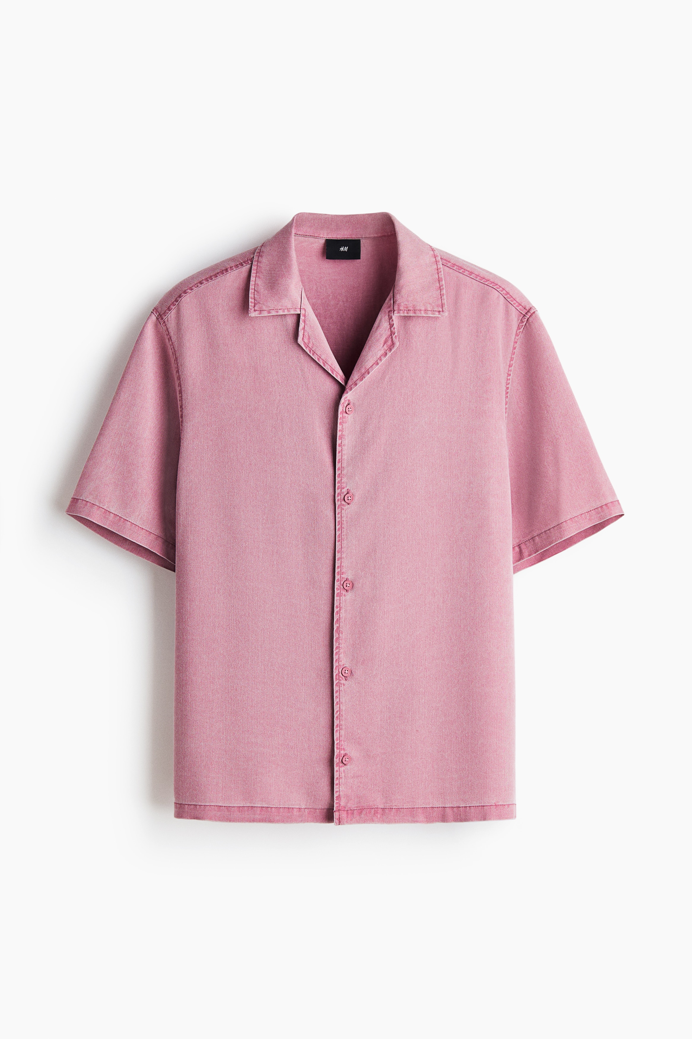 Loose-Fit Resort Shirt - Dark pink/Light denim blue/Denim gray