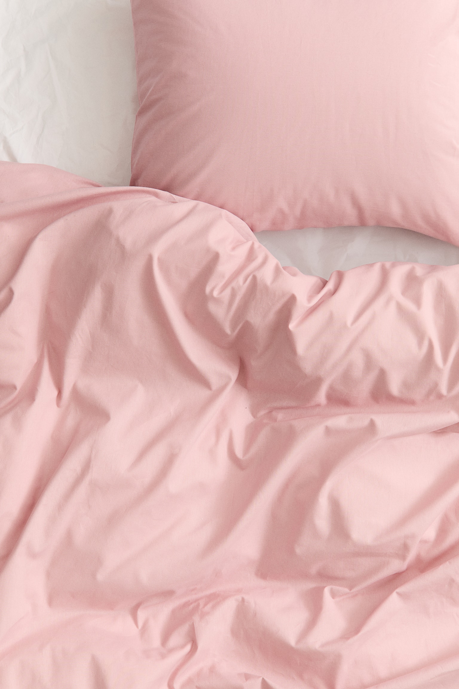 Parure de couette lit simple en coton - Rose clair/Orange/Rose ancien clair/Grège/Beige clair/Vert sauge/Vert foncé/Vert olive/Vieux rose/Vert foncé/Blanc/Vert kaki clair/Jaune clair/Marron - 2