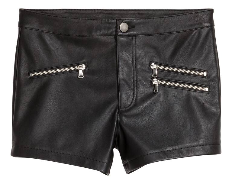 フェイクレザーショートパンツ - ブラック - レディース | H&M JP