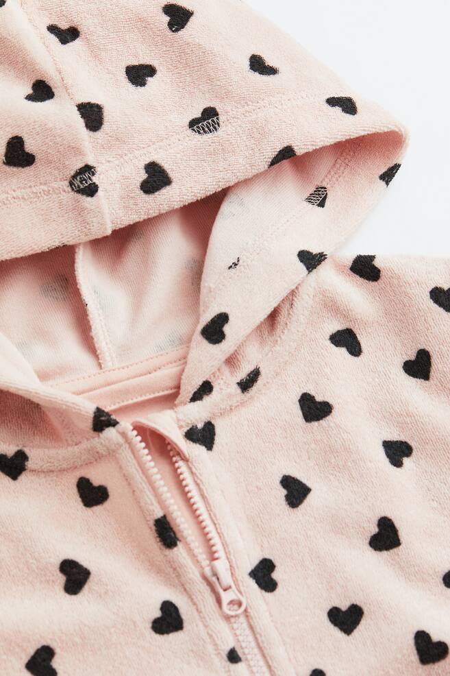 Hooded dressing gown - Light pink/Hearts/Turquoise/Leopard print/Light green/Striped - 2