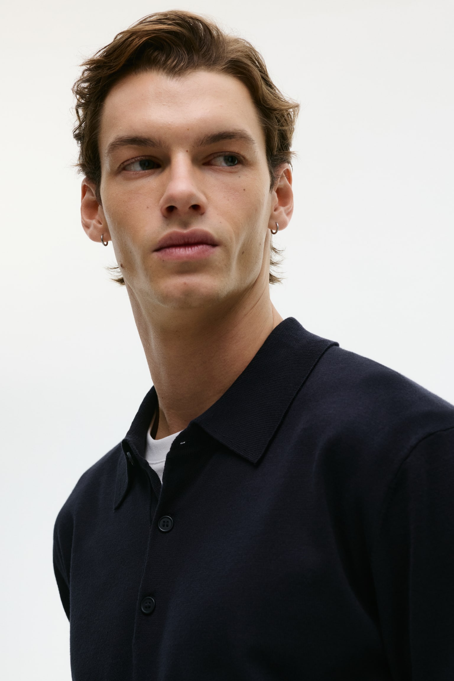 Regular Fit Fine-knit polo shirt - Navy blue/Brown/Grey marl/Beige/Dark beige/Dark blue - 3