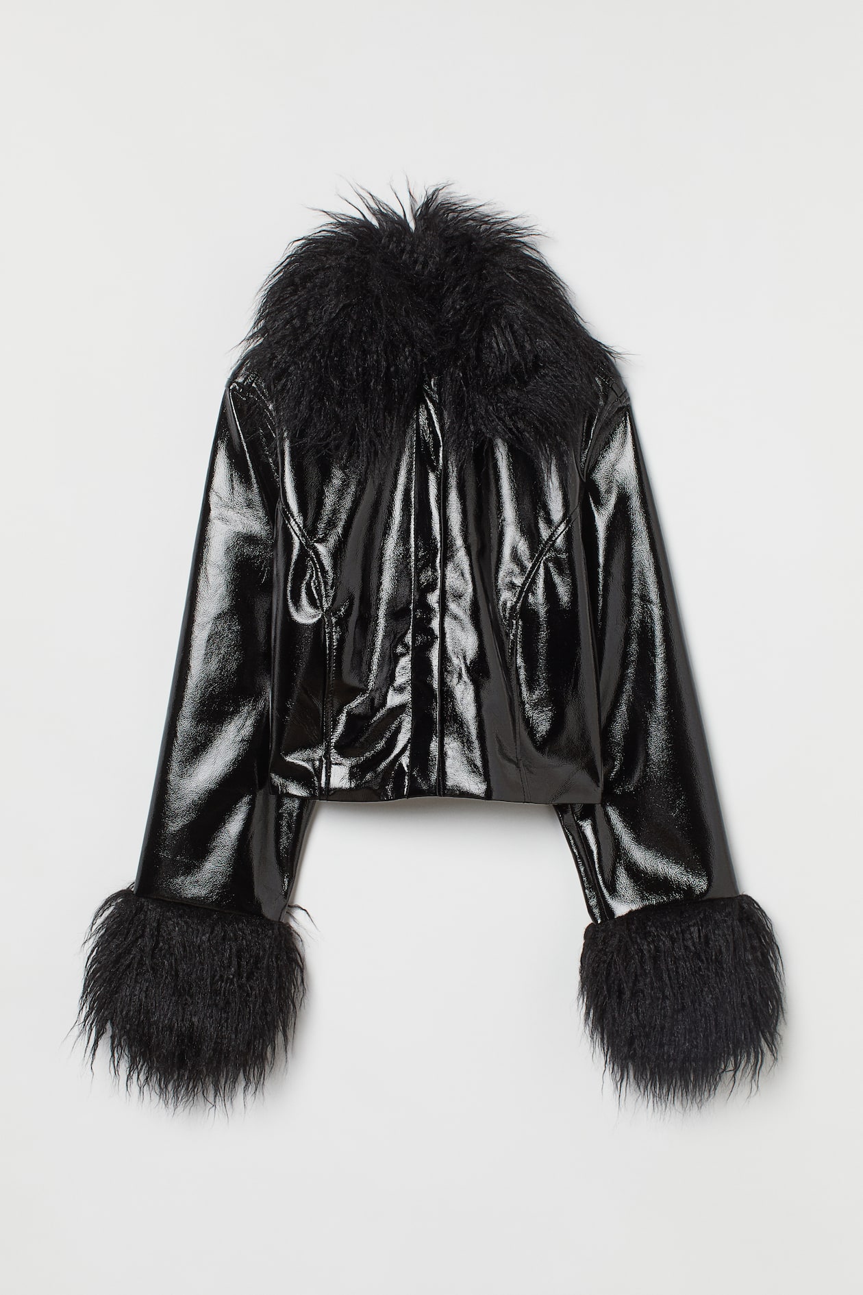 Fur Trim Black Faux Fur Jacket H&m Hooded Bomber Jacket