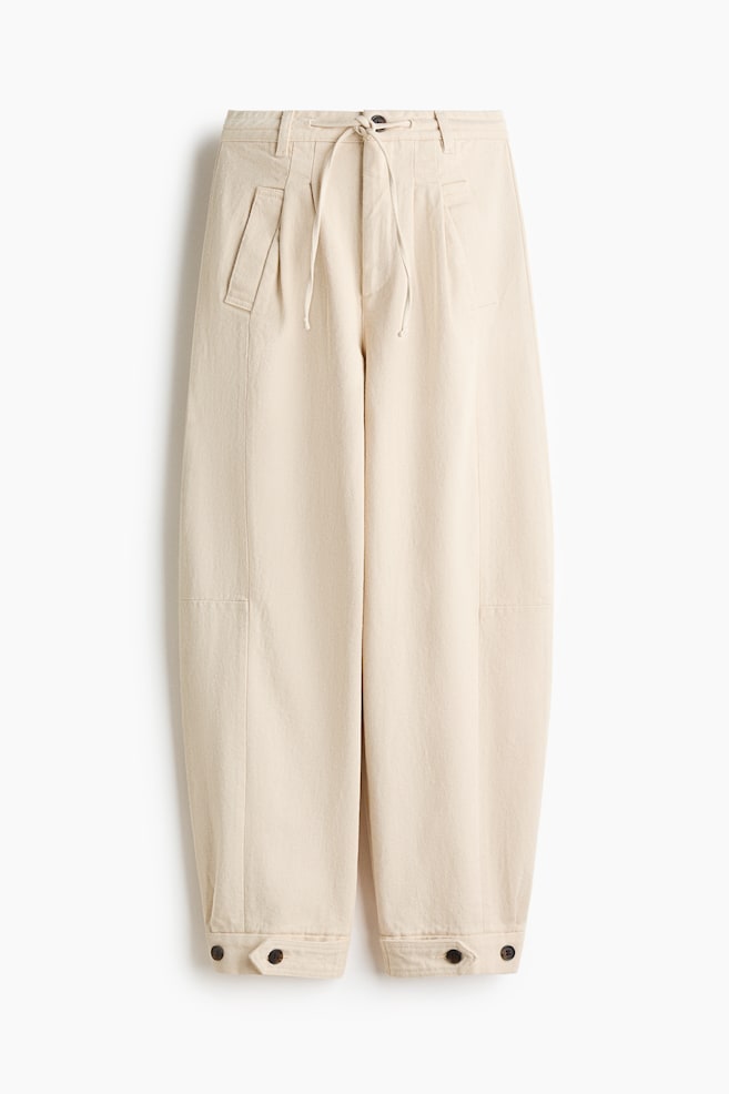 Barrel-leg denim trousers - Cream - 1