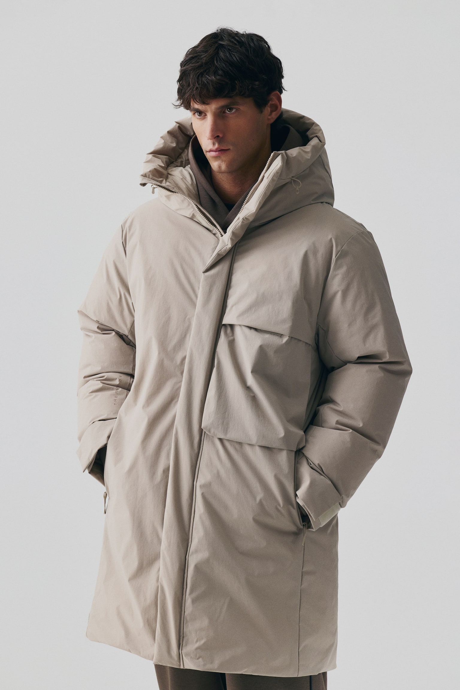 Regular Fit Padded parka with ThermoMove™ - Beige/Black - 10