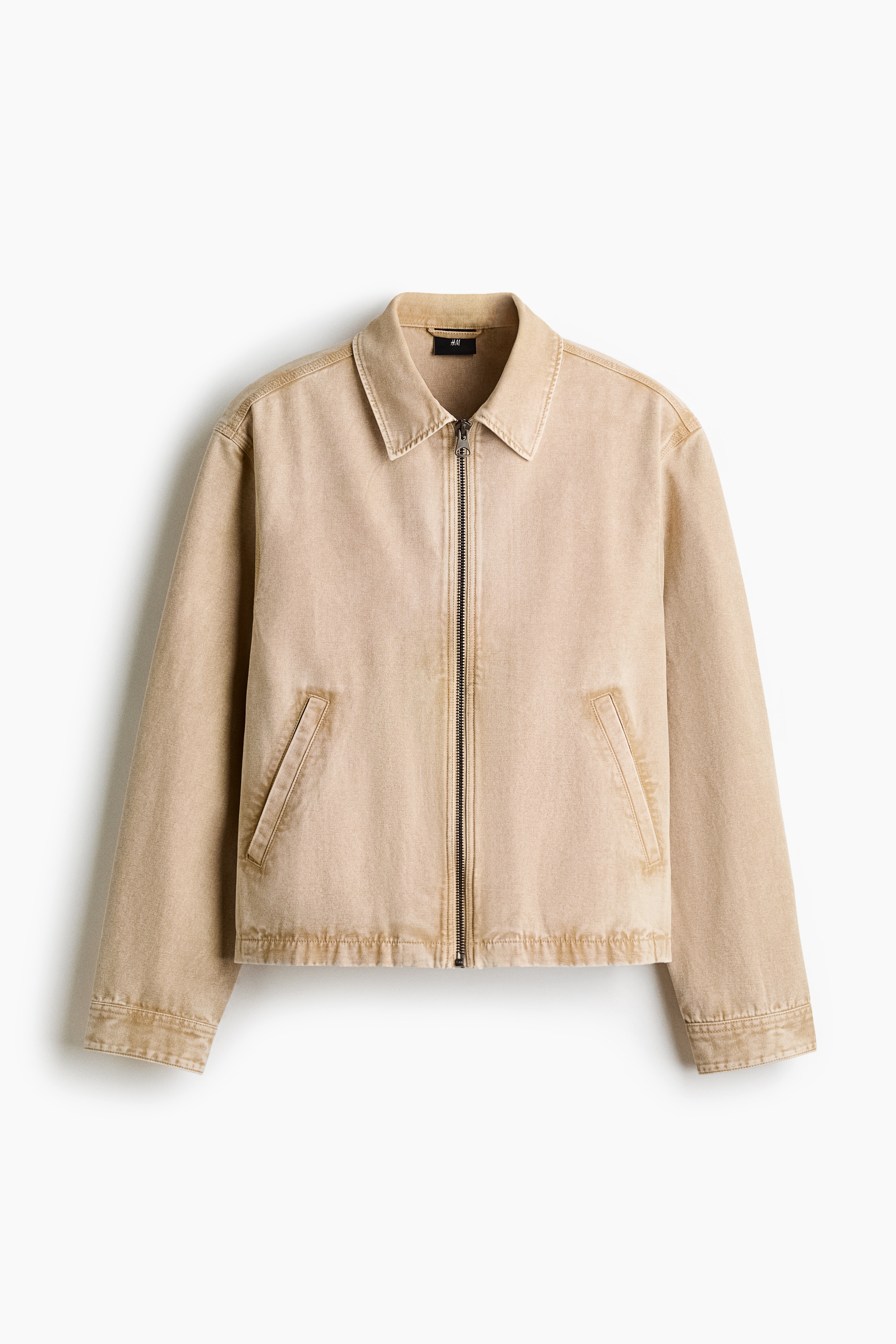Cotton Jacket with Collar - Beige
