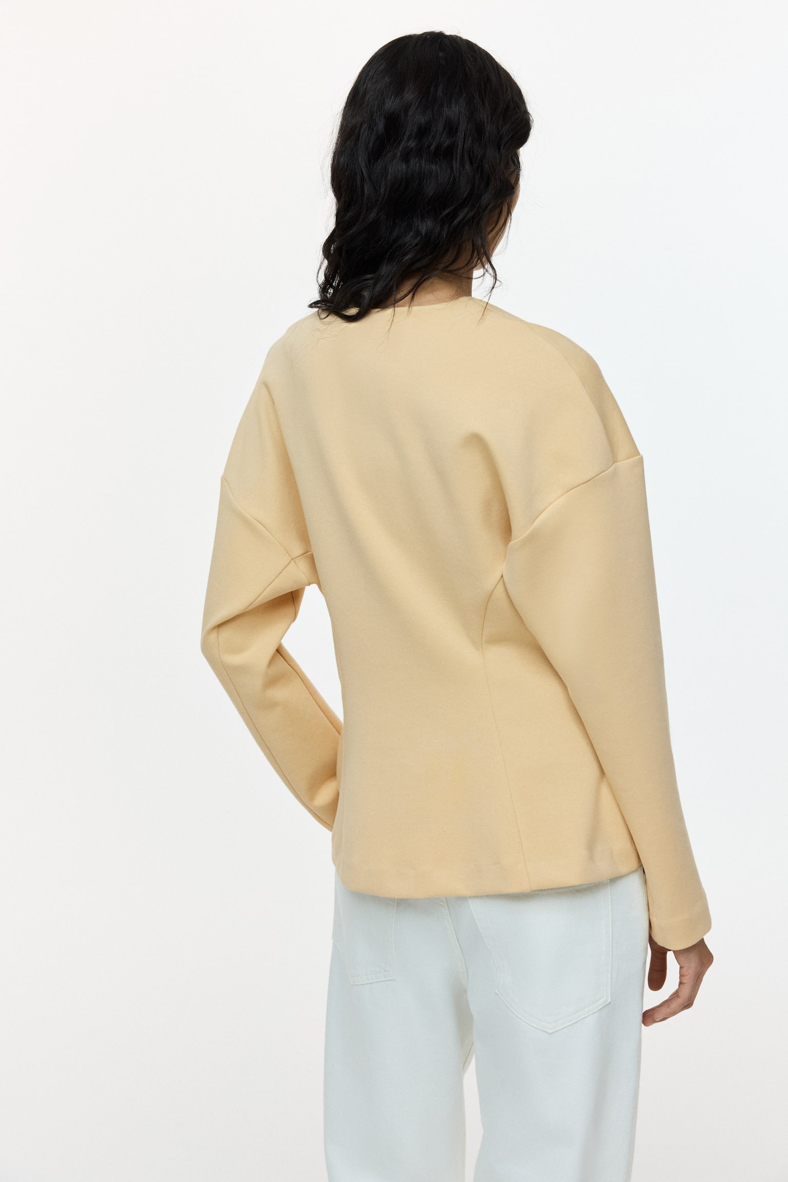Blazer i jersey - Beige/Sort/Brun - 5