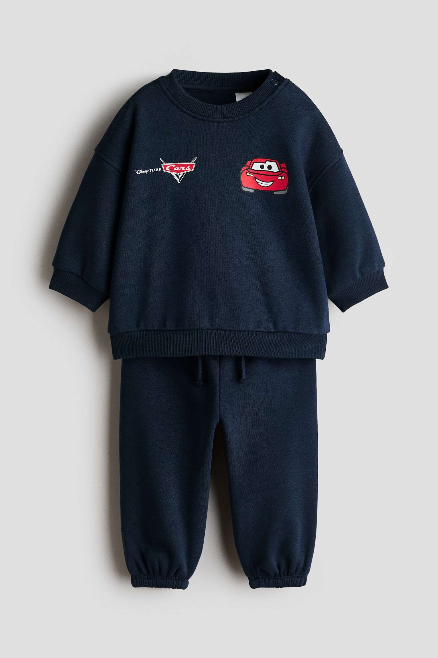 2 Parçalı Baskılı Sweatshirt Set - Lacivert/Arabalar/Açık bej/Winnie the Pooh/Koyu gri/Snoopy/Açık gri/Mickey Mouse