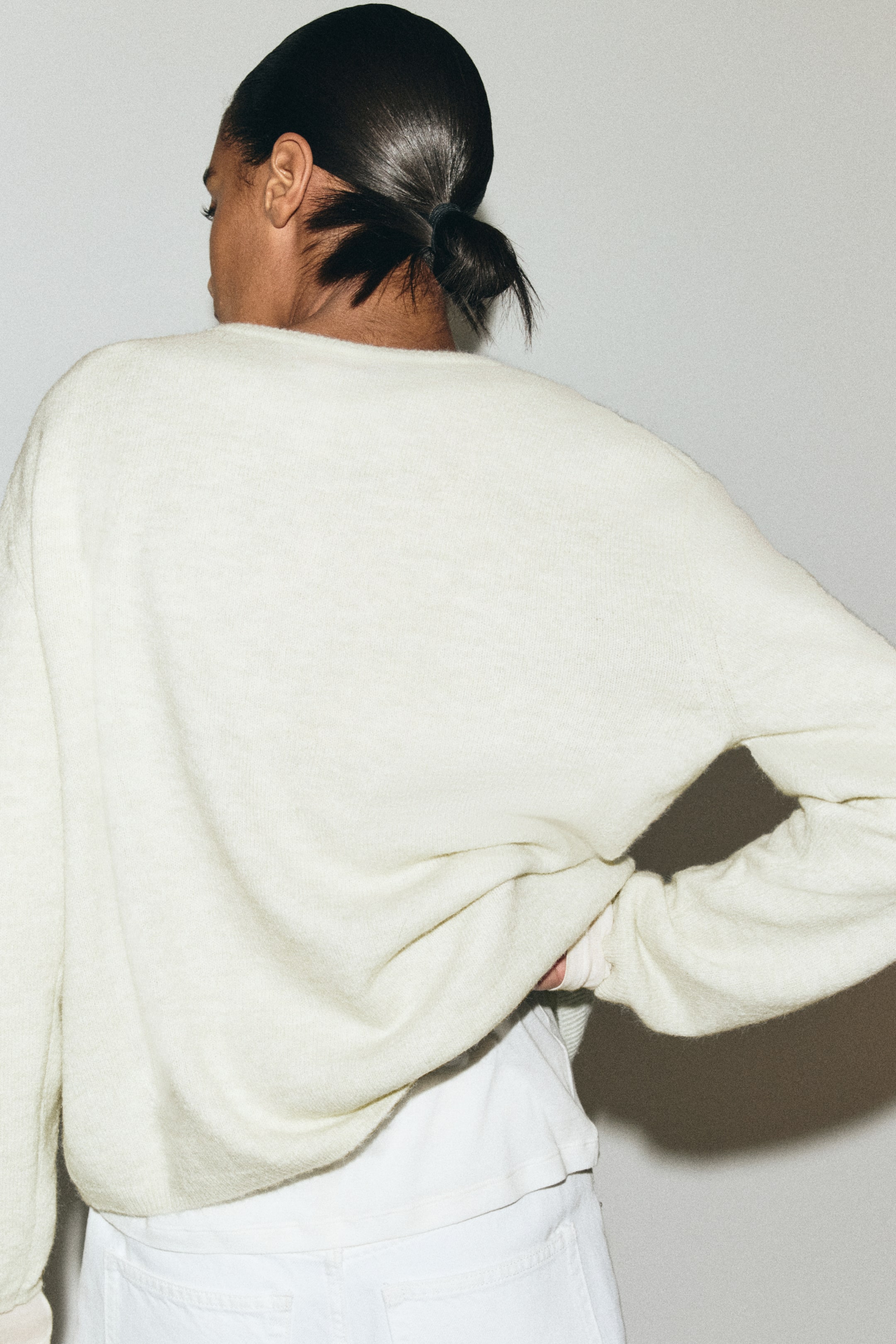 Zobacz większy obraz: Luźny kardigan - Light green marl - ONA | H&M PL 3