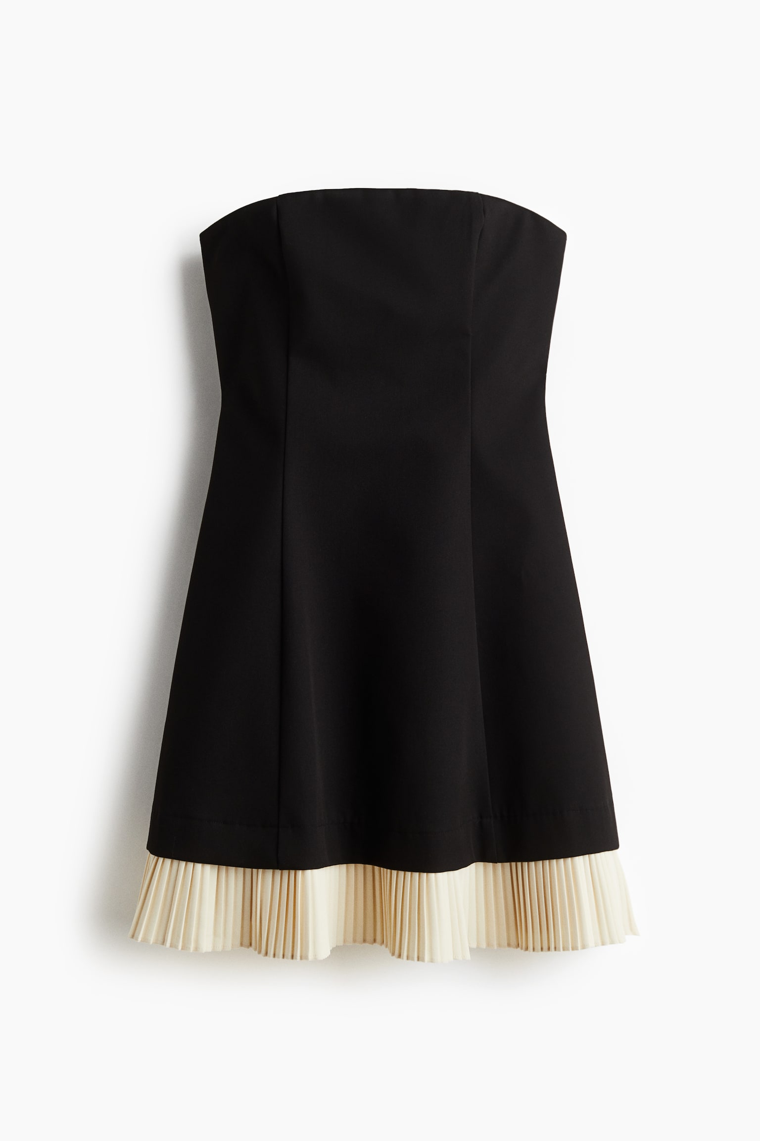 Pleated bandeau dress - Black - 2