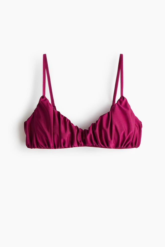 Wattiertes Bikinitop - Pflaumenrosa - 1