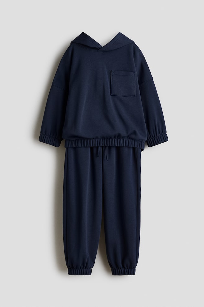 2-teiliges Sweatshirt-Set - Marineblau/Hellbraun - 1