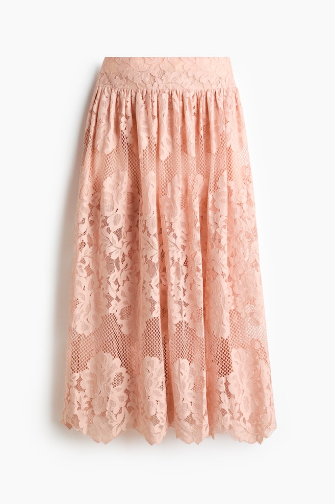Scalloped lace skirt - Dusty pink - 1