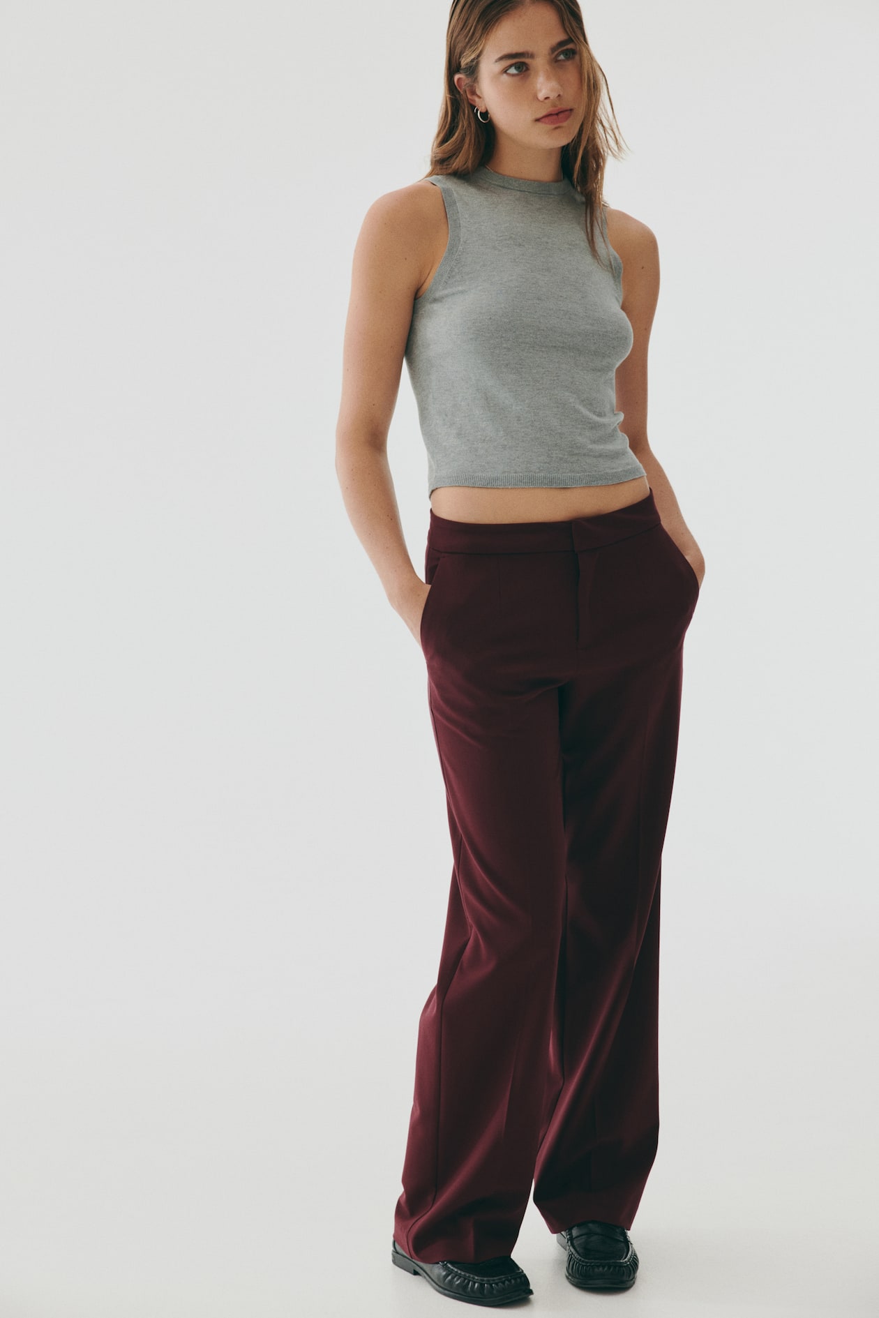 Tailored trousers - Burgundy - Ladies | H&M GB