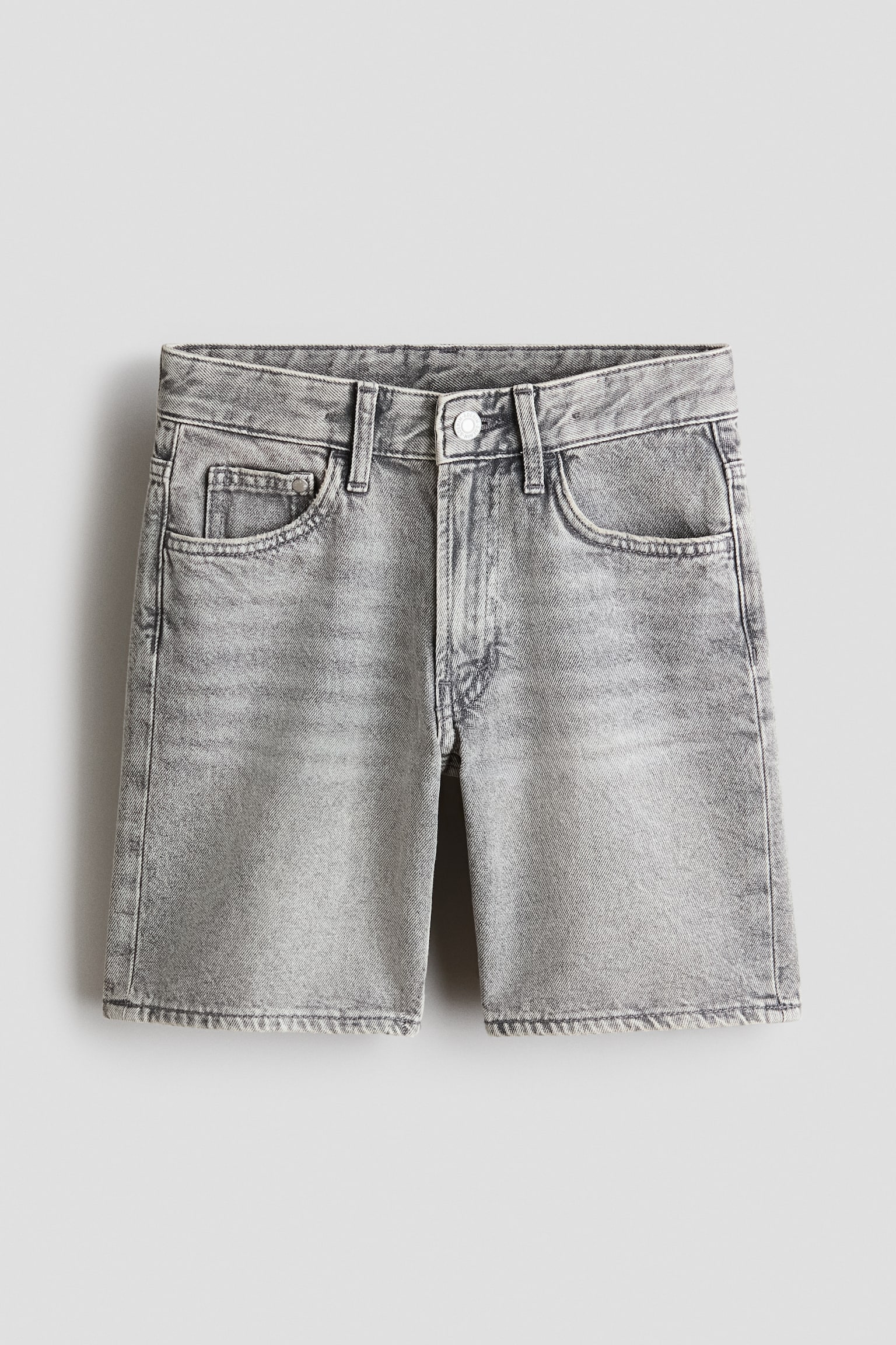 Jeansshorts med lös passform - Grå/Ljus denimblå/Ljus denimblå/Vit/Mörk denimblå