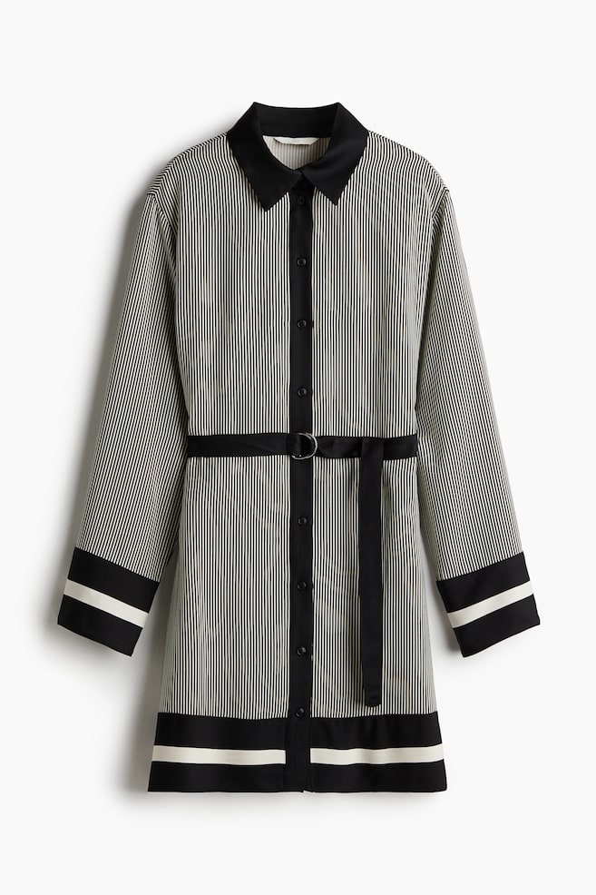 Robe chemise - Noir/rayé - 1