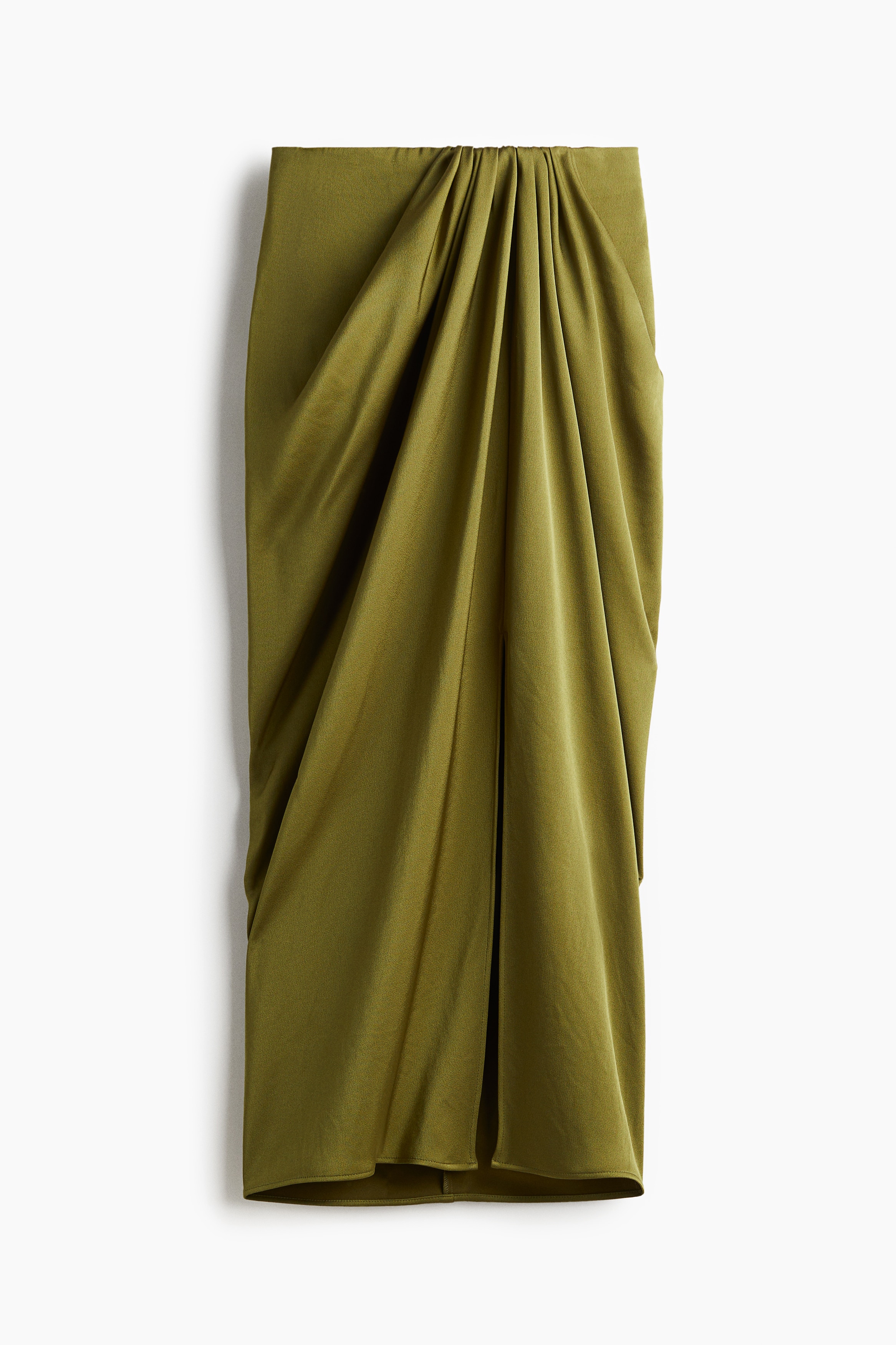 Draped satin skirt