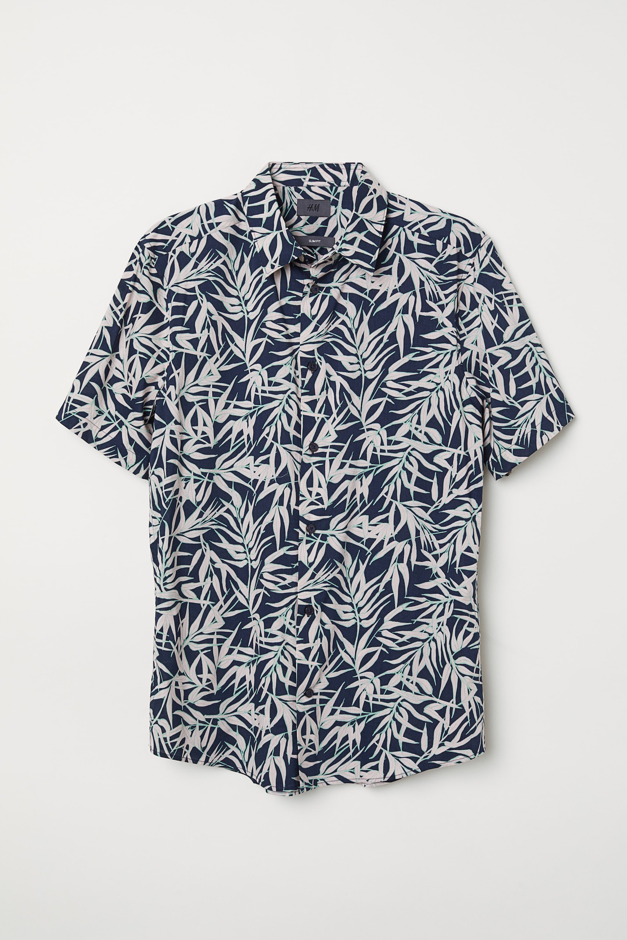 View larger image: Patterned shirt Slim Fit - Dark blue/Patterned - Men | H&M IE 1