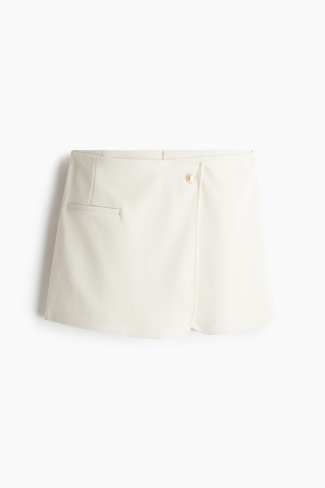 Interlock skort - Cream/Dark khaki green/Black - 1