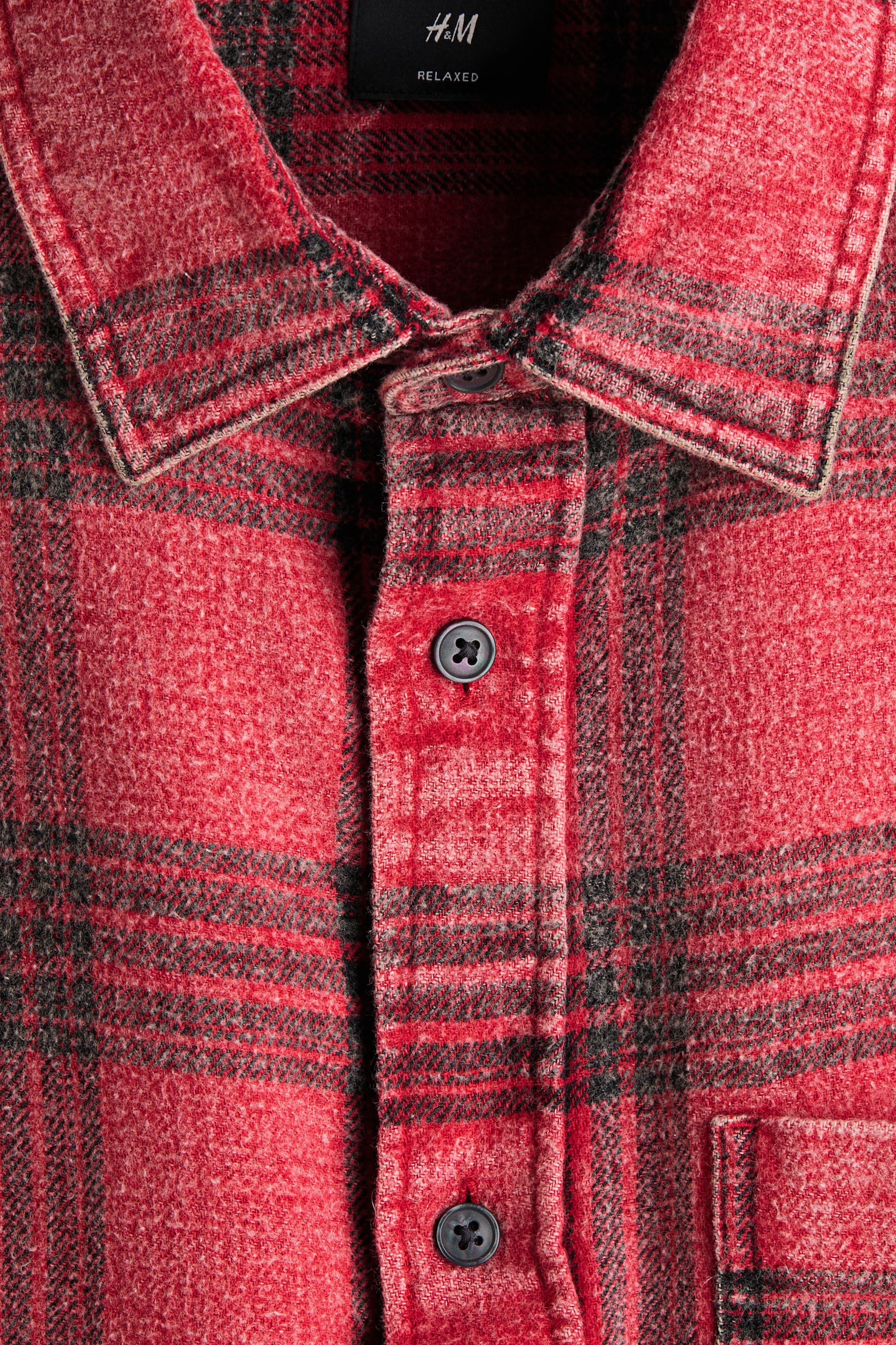 Relaxed Fit Cotton shirt - Red/Checked/Blue/Checked - 7